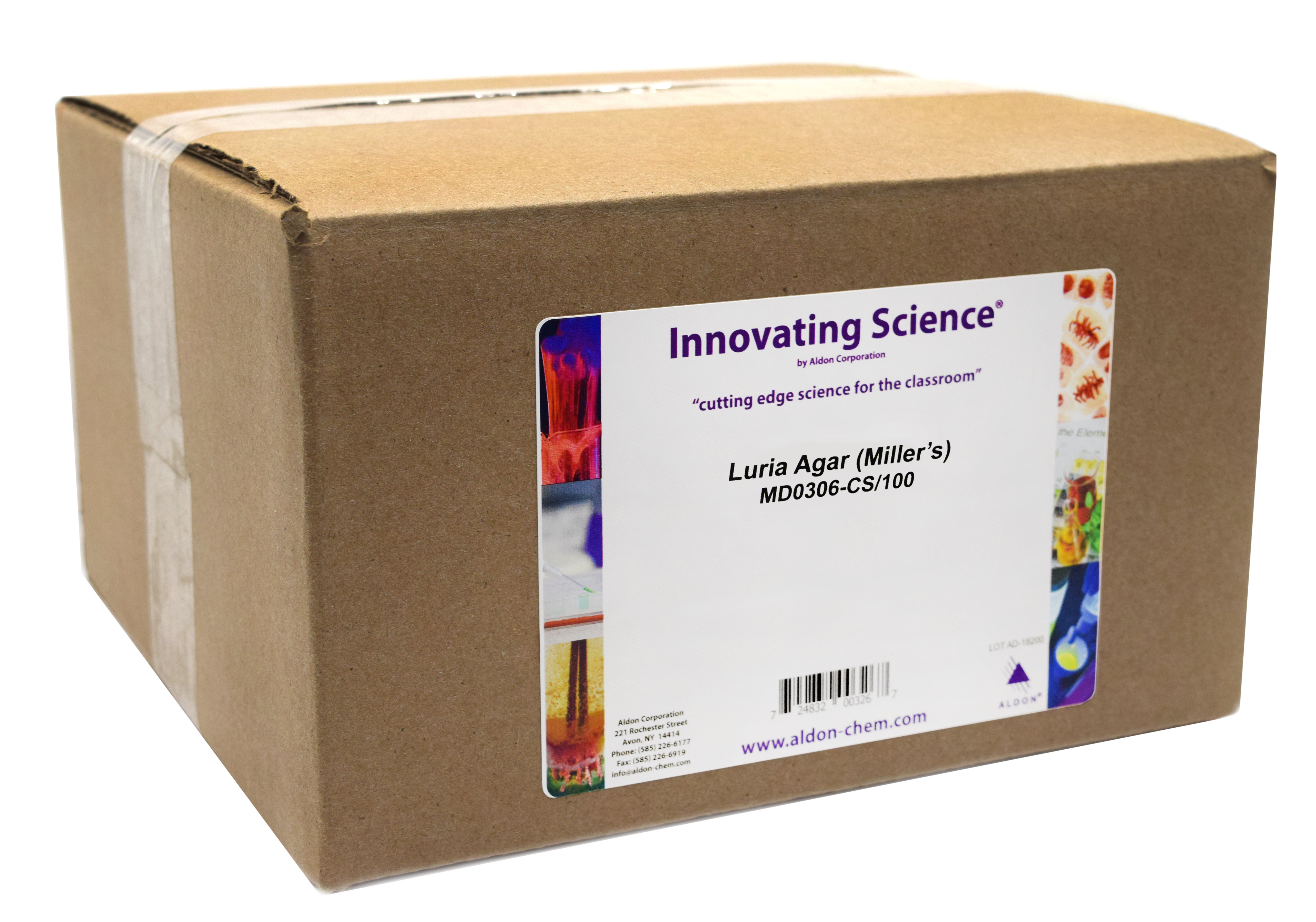 100-Case Luria Miller's Agar Slant Tubes, 6mL