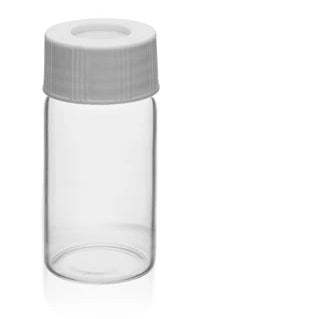 VOA/TOC Vials, 20mL, 100/PK - Clear Glass - ASTM/USP Type I, Class B - PTFE Septa