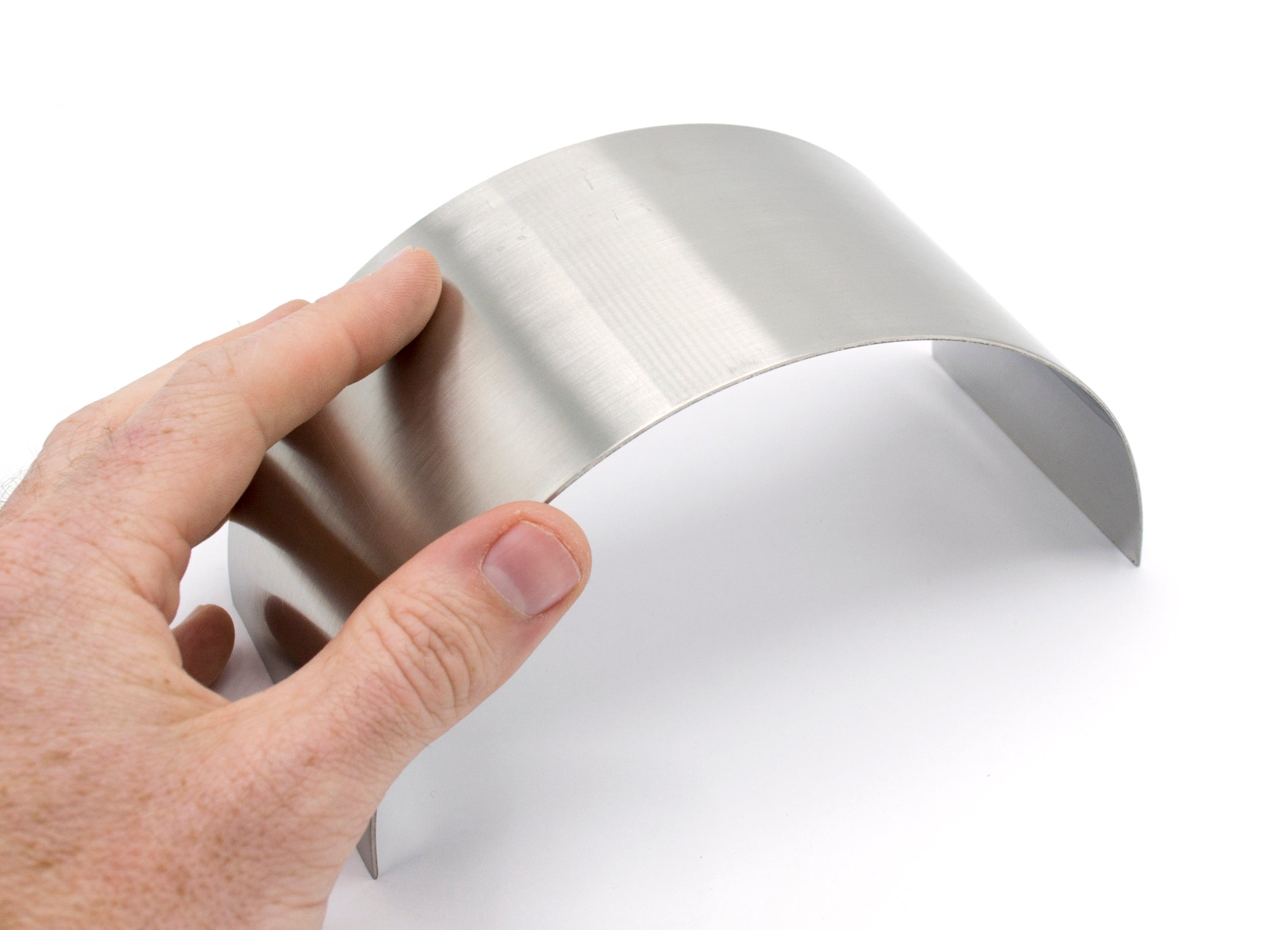 Concave Half-Cylinder Stainless Steel Mirror for Ray Box, 6.25 x 2.875"