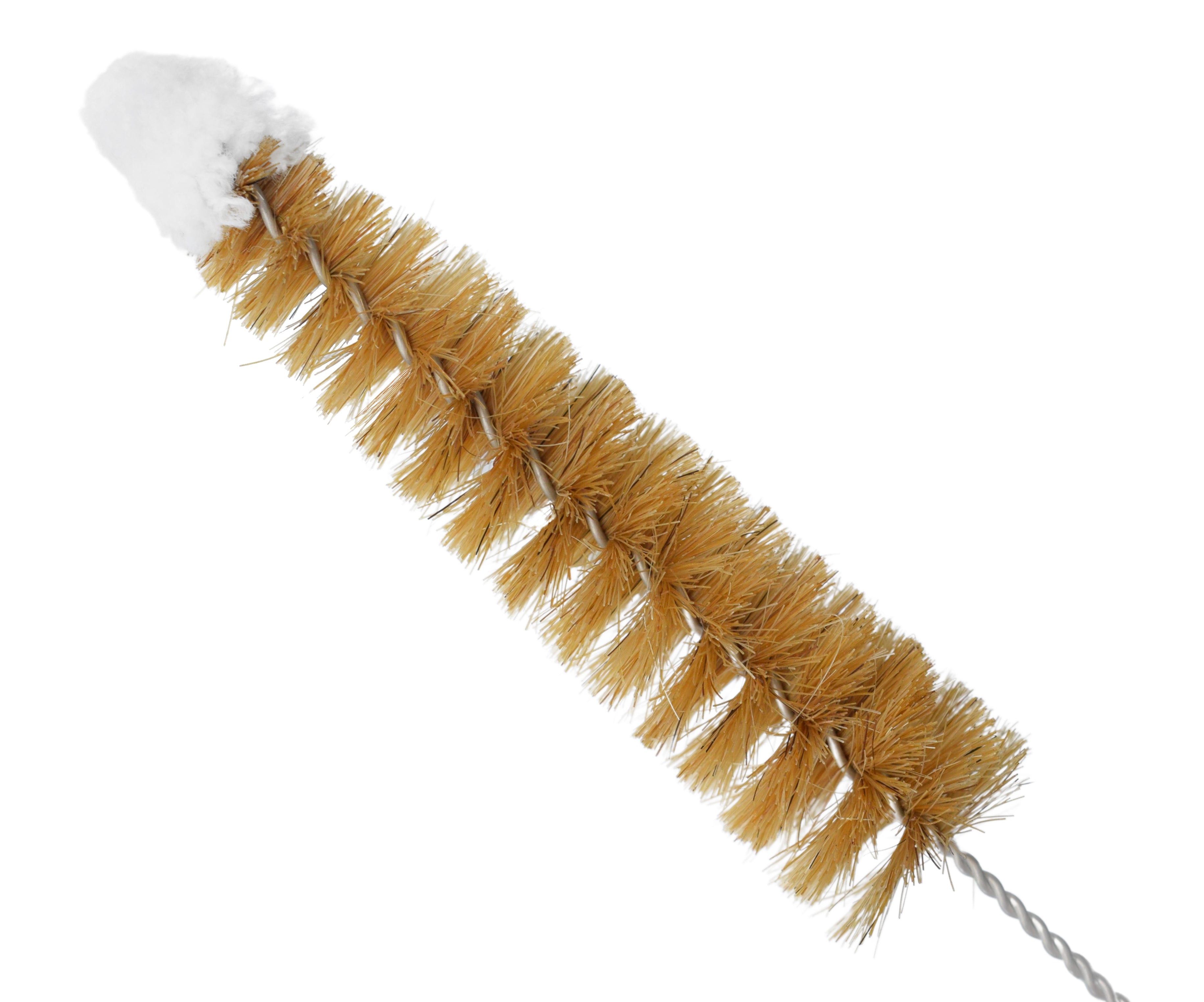 8.5" Tapered Bristle Cleaning Brush with Cotton Tip for 0.5-0.75" Tubes
