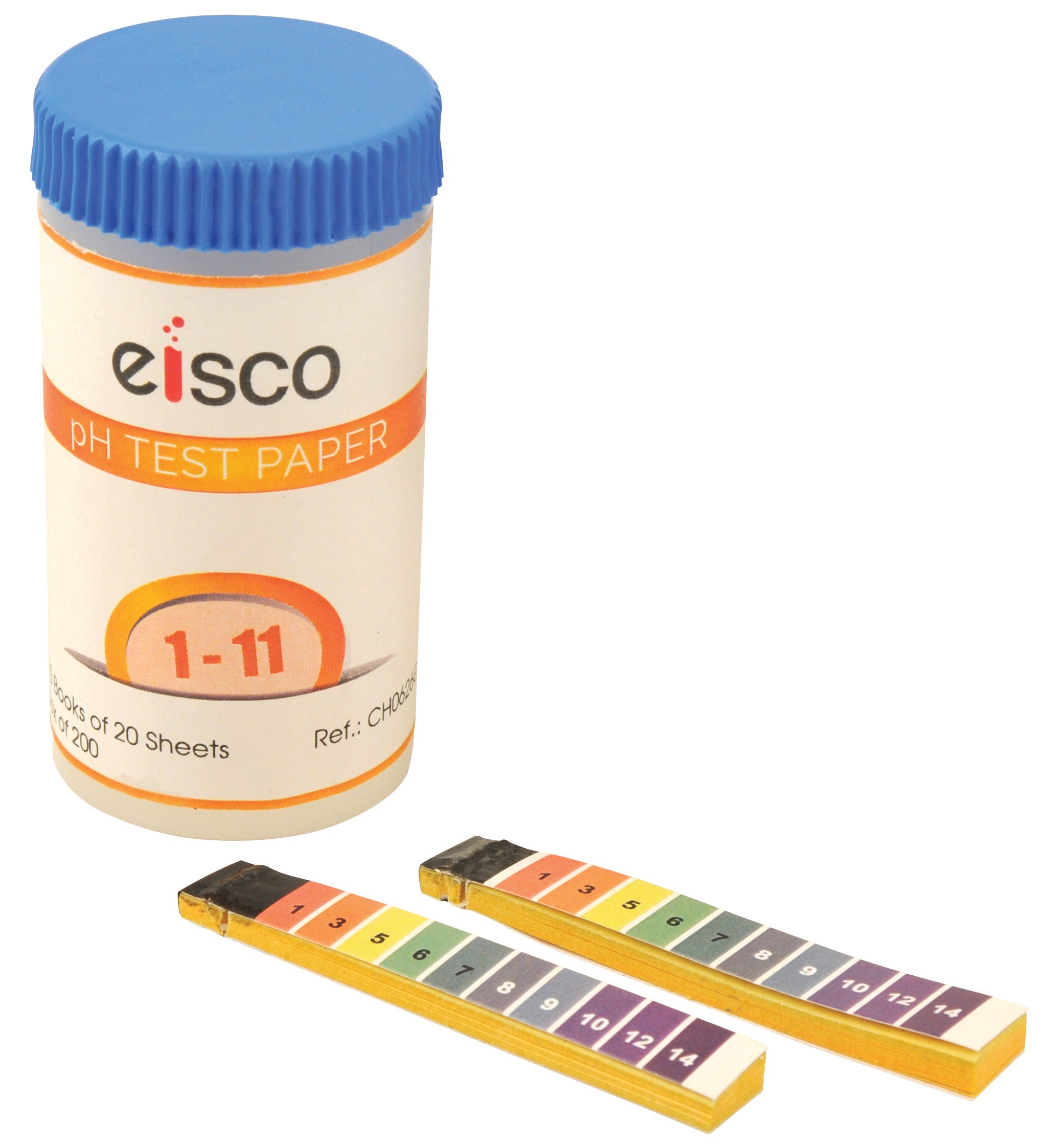 pH 1-11 Test Strips, 200 Leaves