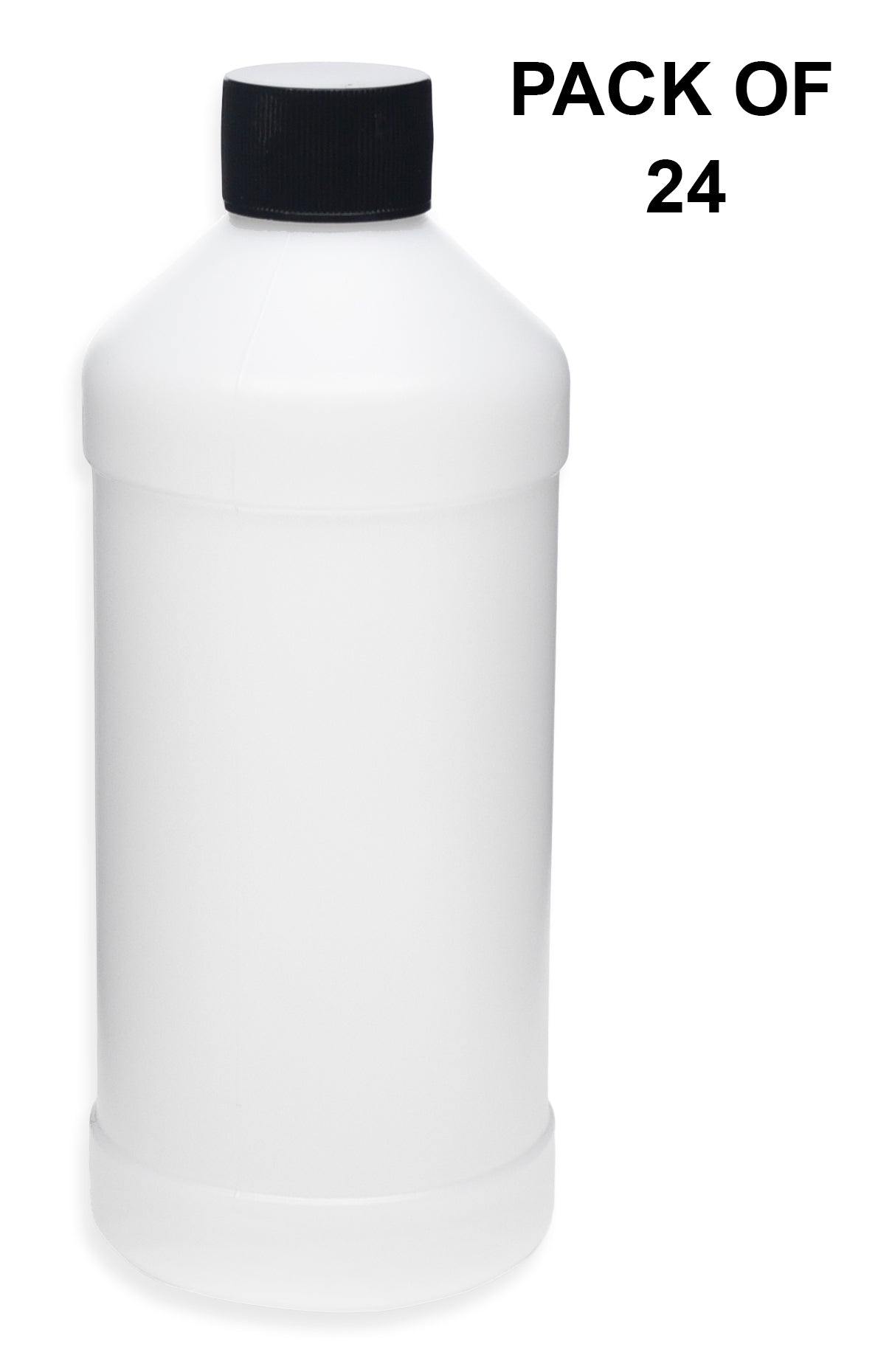 Translucent HDPE Chemical Bottle with Black Cap, Refillable