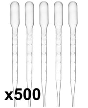 500-Pack Disposable LDPE Transfer Pipettes with Raised Graduations, 5mL