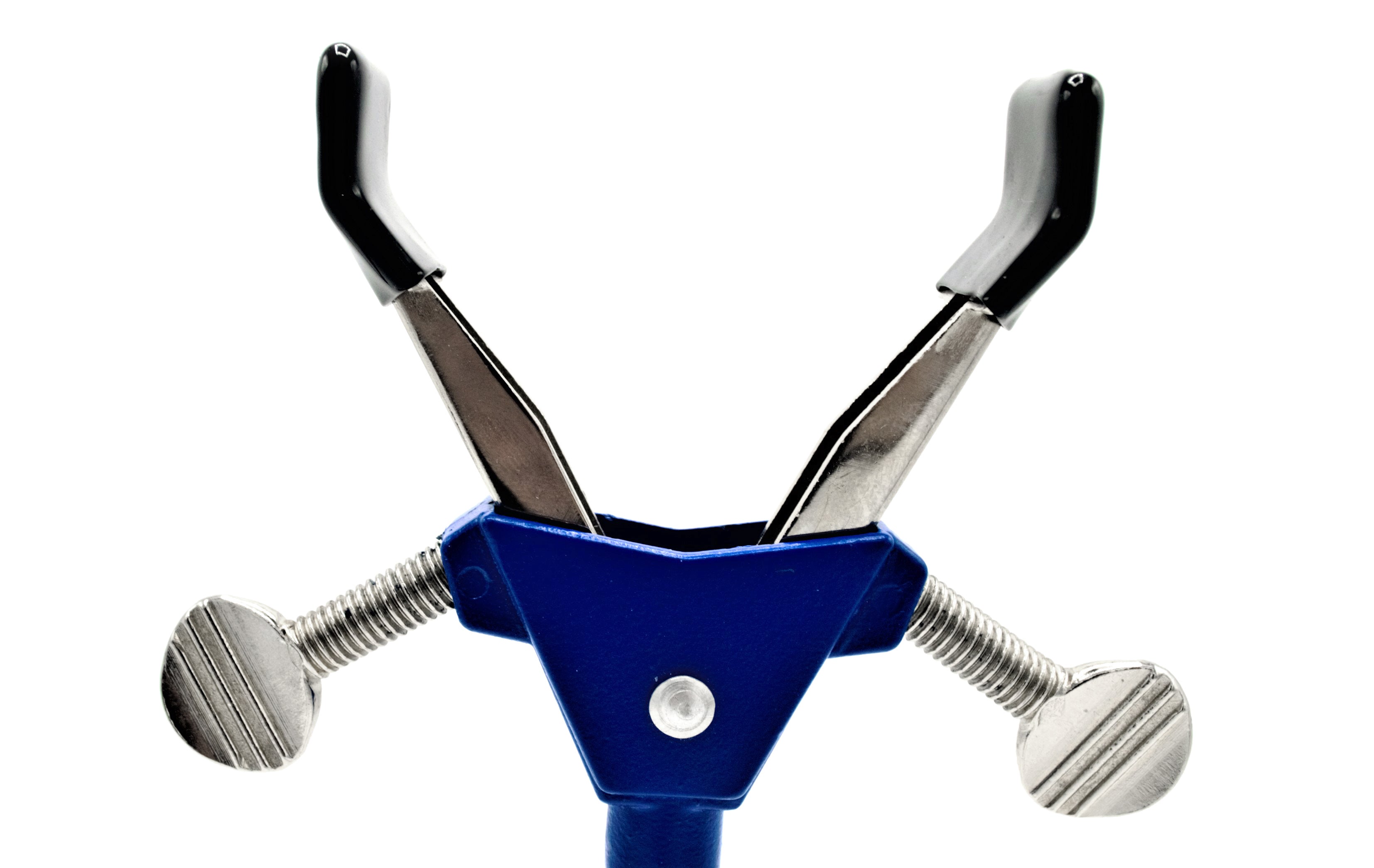2-Prong Vinyl-Coated Spring-Loaded Clamp with Swivel Boss Head, 2.75" Max