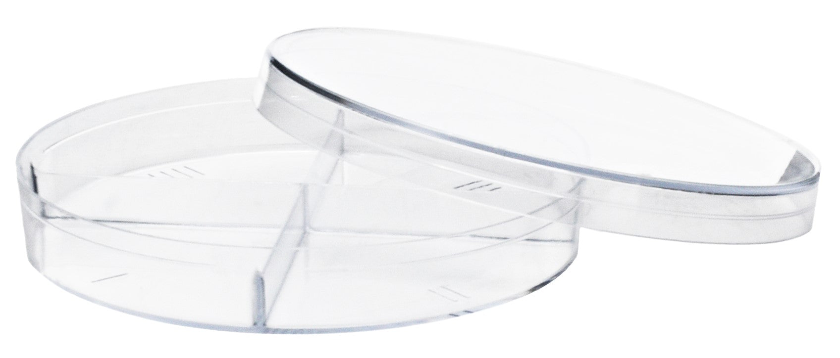 25-Pack Sterile 4-Compartment Triple-Vented Polystyrene Petri Dishes, 90mm