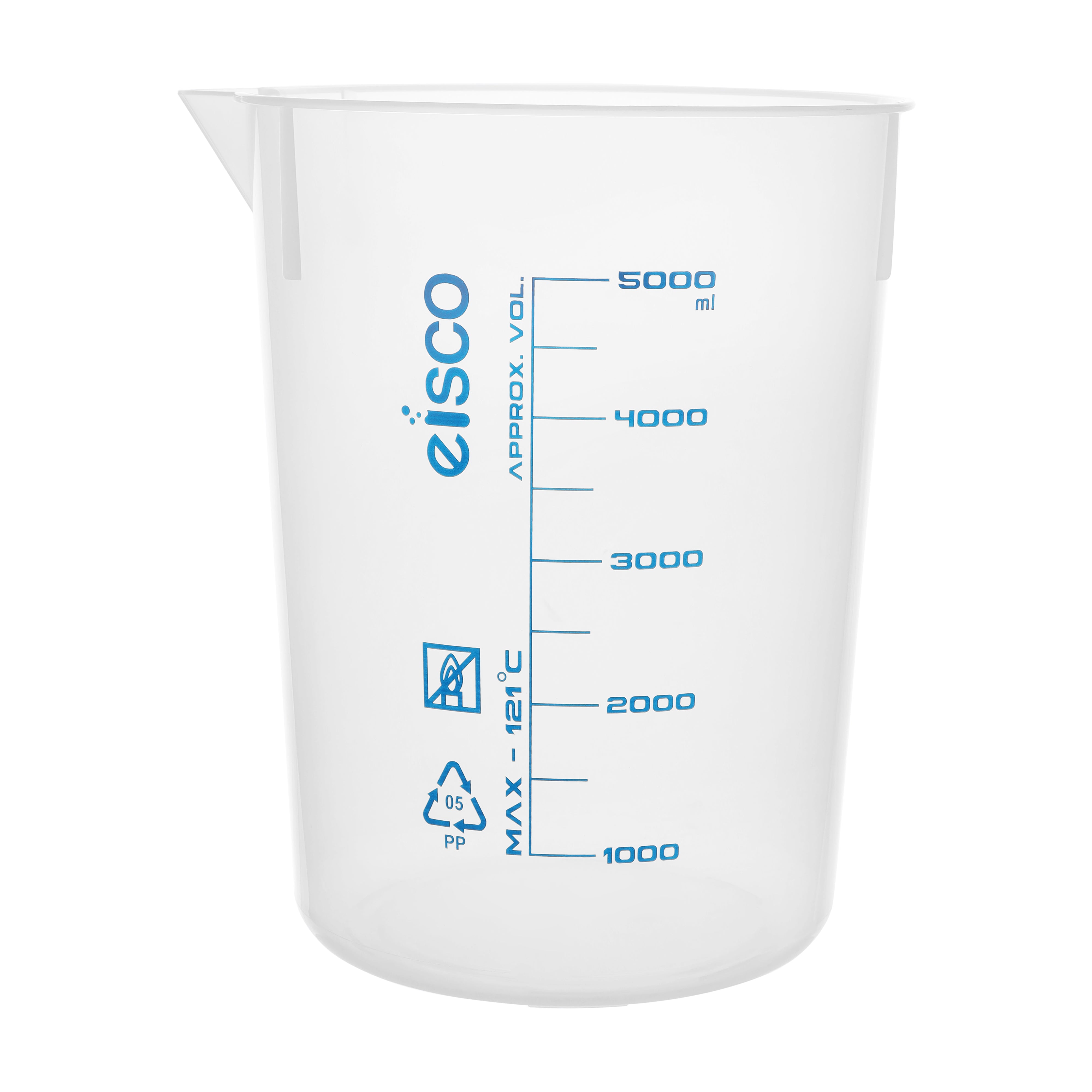 Premium Polypropylene Beaker, Blue Screen Printed