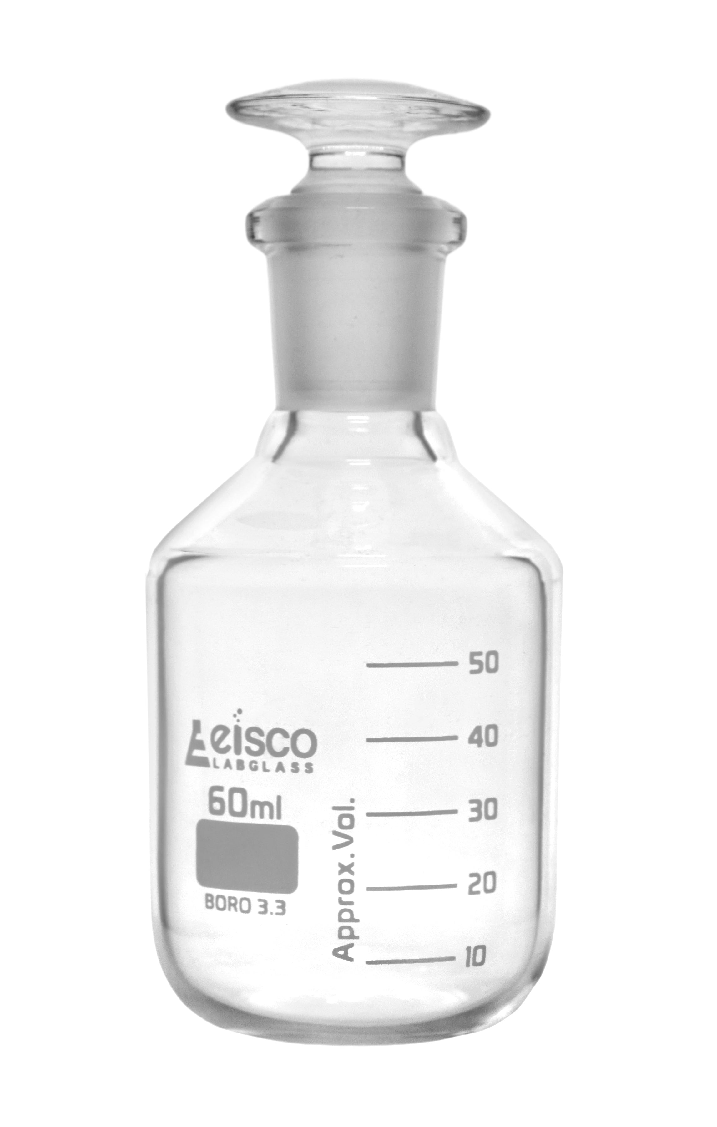 Graduated Narrow Mouth Borosilicate Glass Reagent Bottle with Glass Stopper