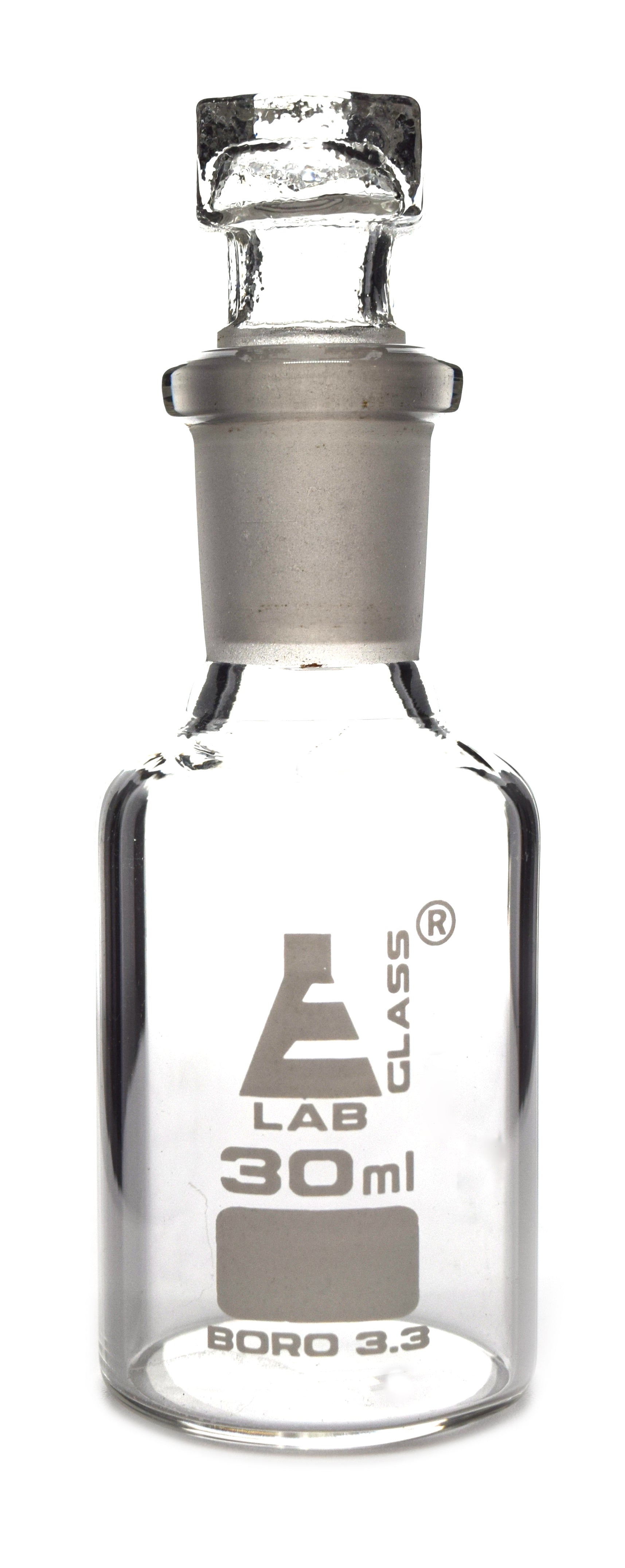 Narrow Mouth Borosilicate Glass Reagent Bottle with Hexagonal Glass Stopper