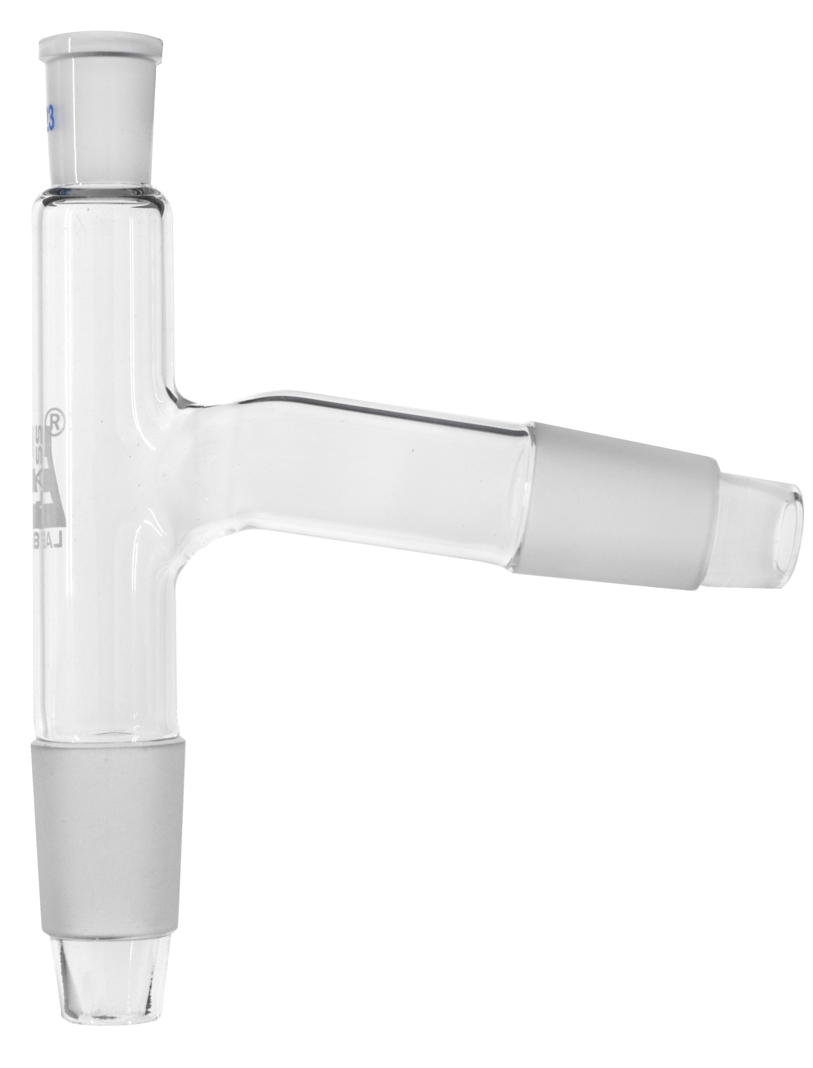 Plain Still Head with B14 Thermometer Socket, 34/35 Flask and 19/26 Condenser Cones, Borosilicate Glass