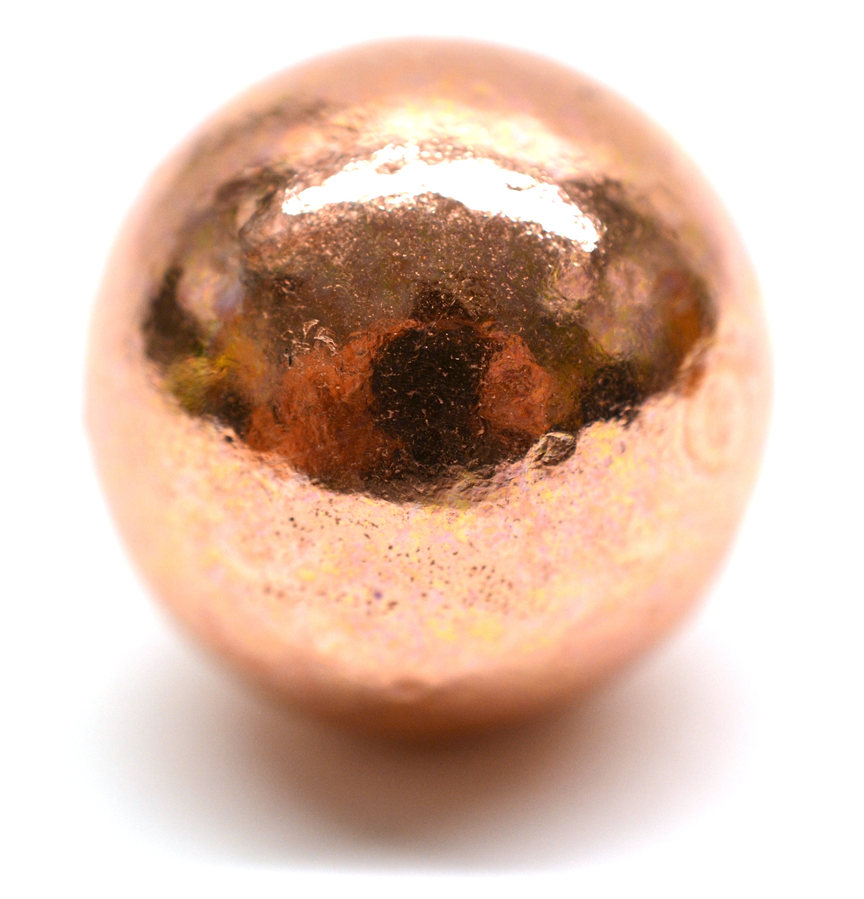 Polished Copper Sphere, 1.125 inch Diameter, 120g