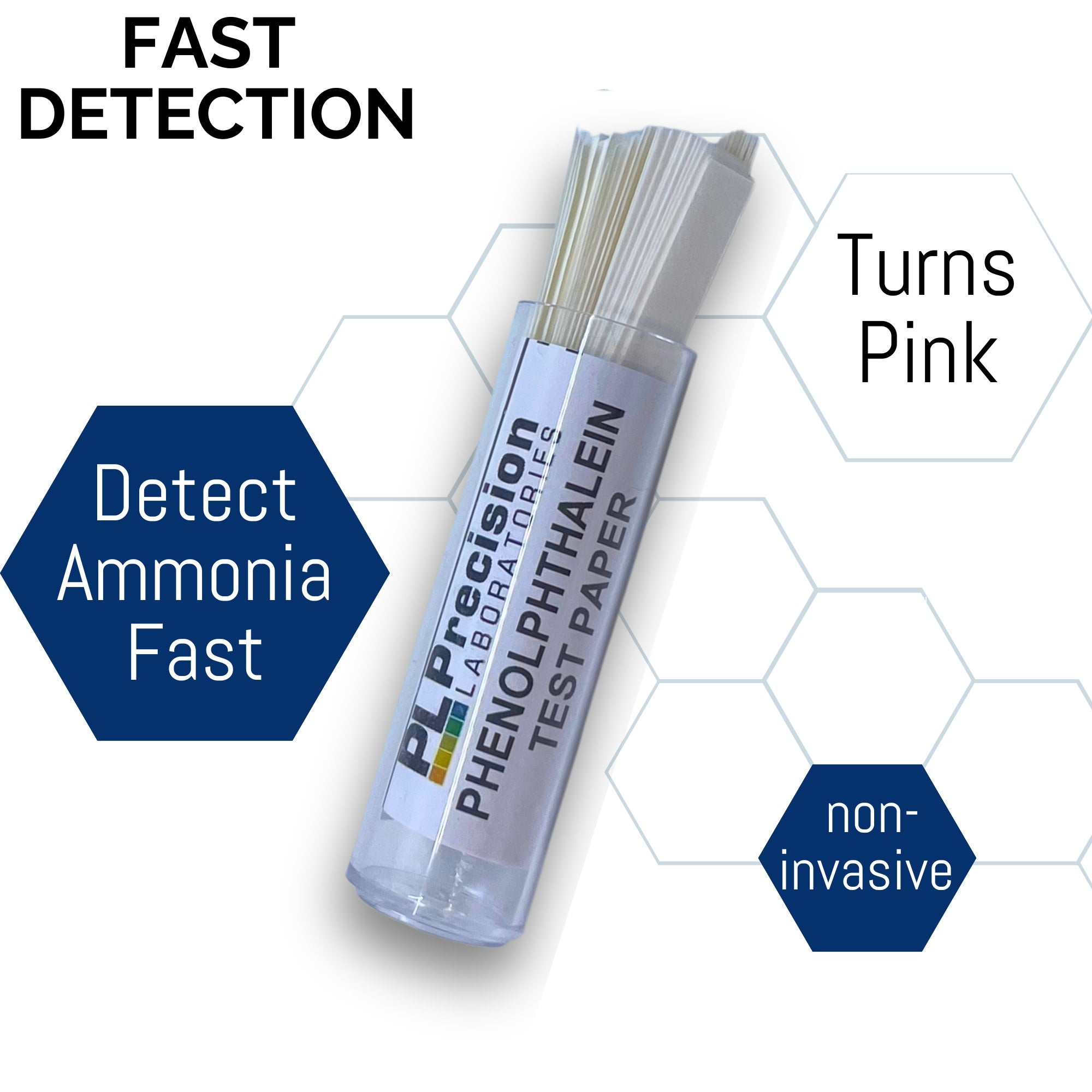 Phenolphthalein Ammonia Detection Test Paper, 100 Strips