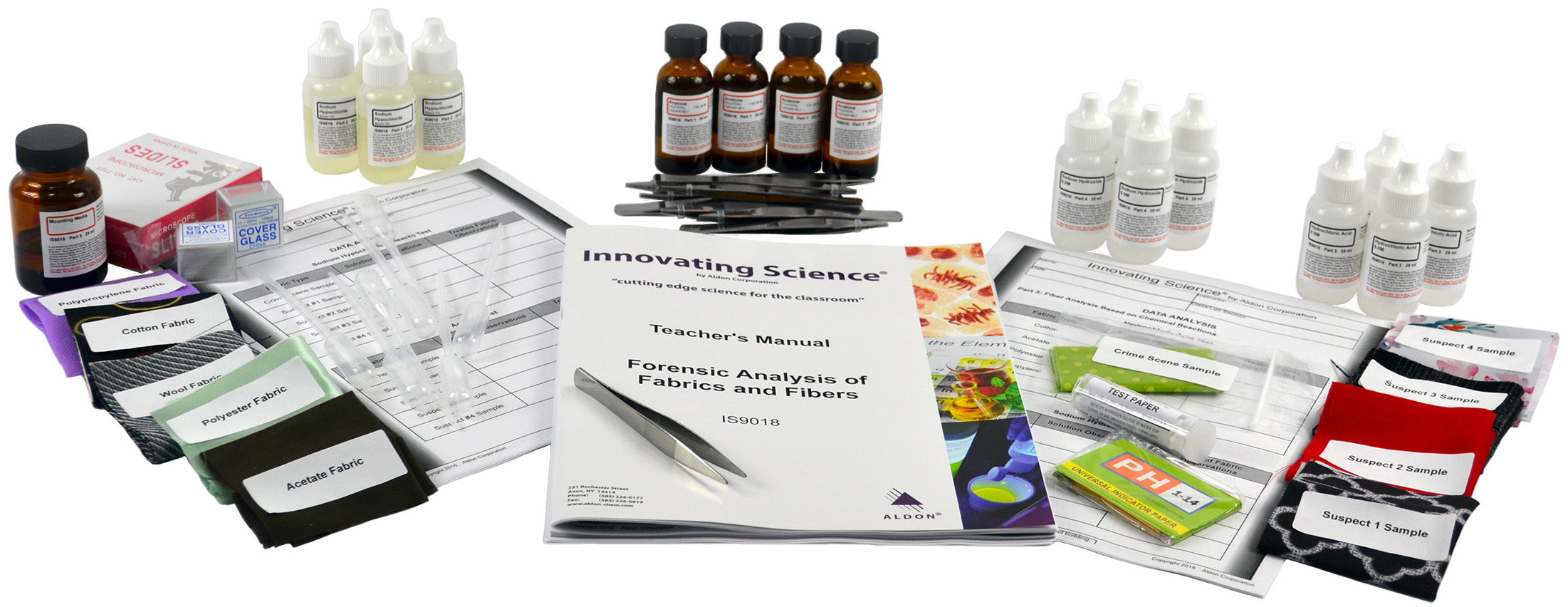 Forensic Analysis of Fabric and Fibers Kit for 10 Groups