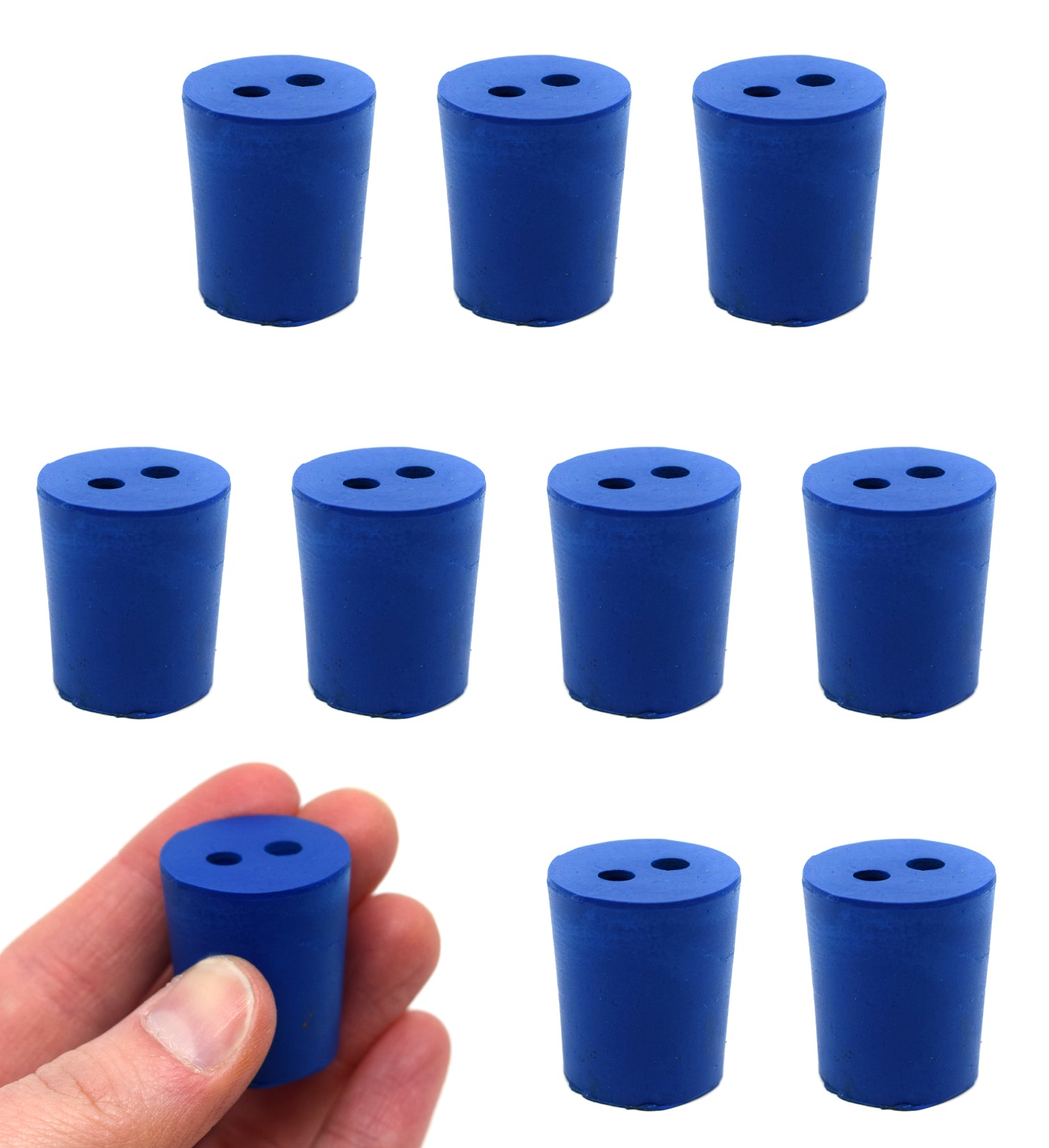 Neoprene Stopper with 2 Holes, 10-Pack