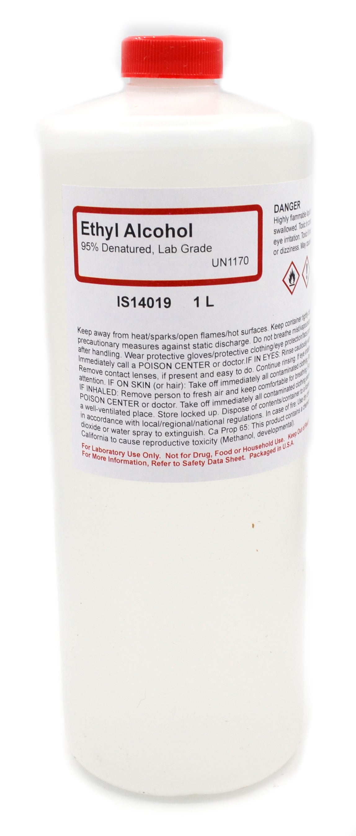 Laboratory Grade 95% Denatured Ethyl Alcohol, 1L