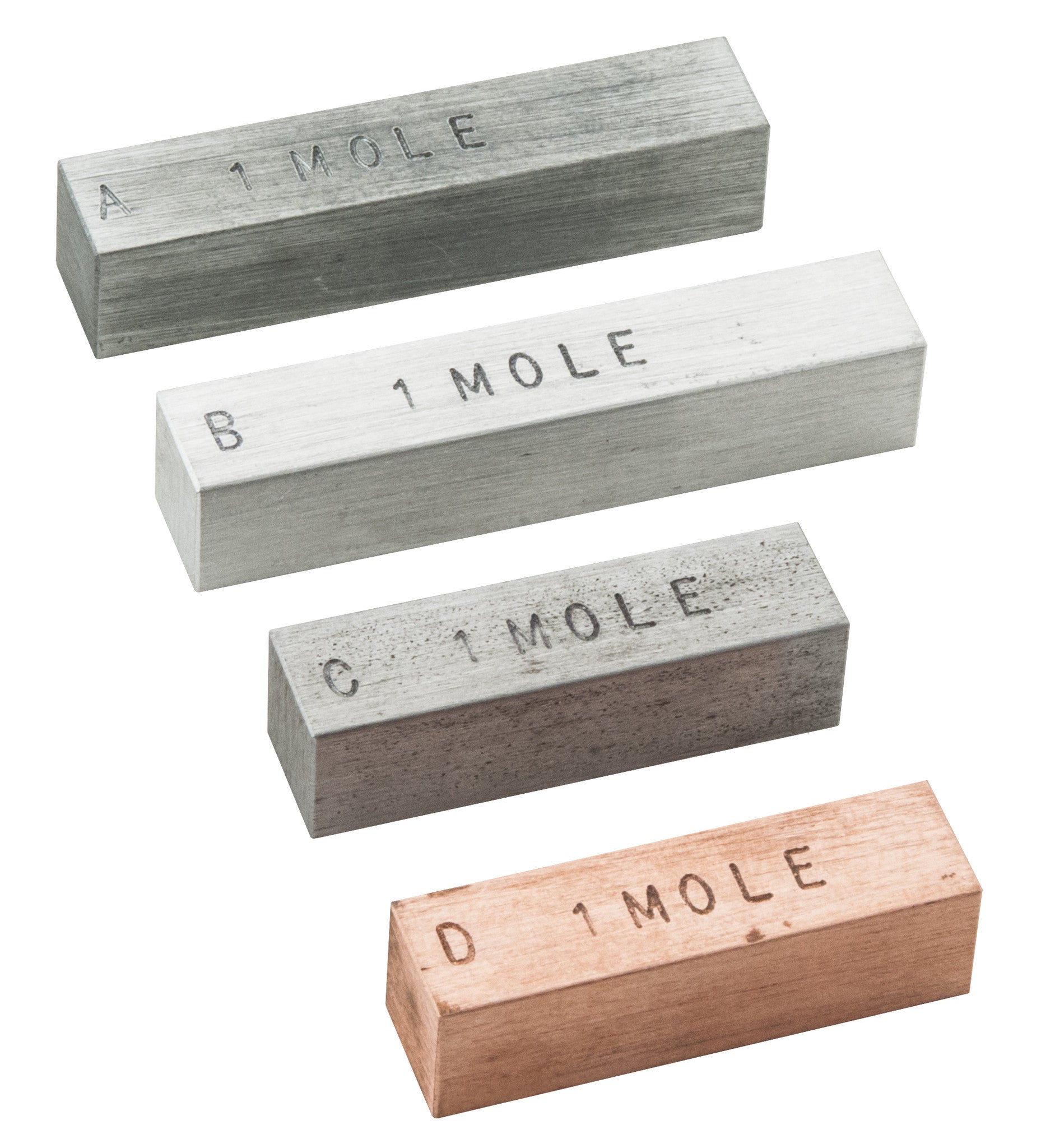 One-Mole Metal Bar Set, 4 Elements