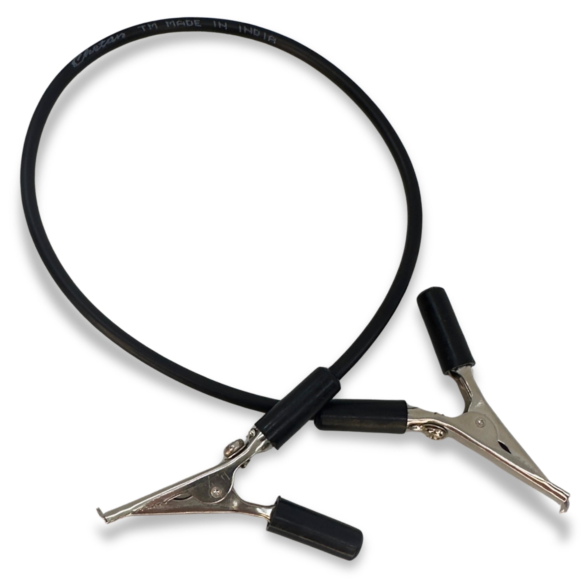 4mm Connecting Lead with Alligator Clips, Black, 12"