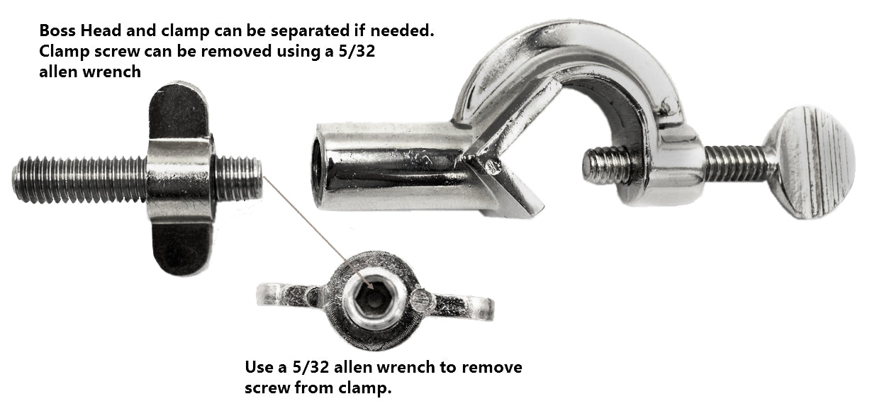 2-Prong Vinyl-Coated Burette/Flask/Beaker Clamp with Swivel Boss Head, 4.25" Max