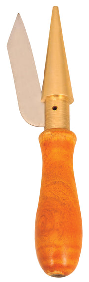 Brass-Plated Cork Borer Sharpener with Wooden Handle, Fits 4-27mm Borers