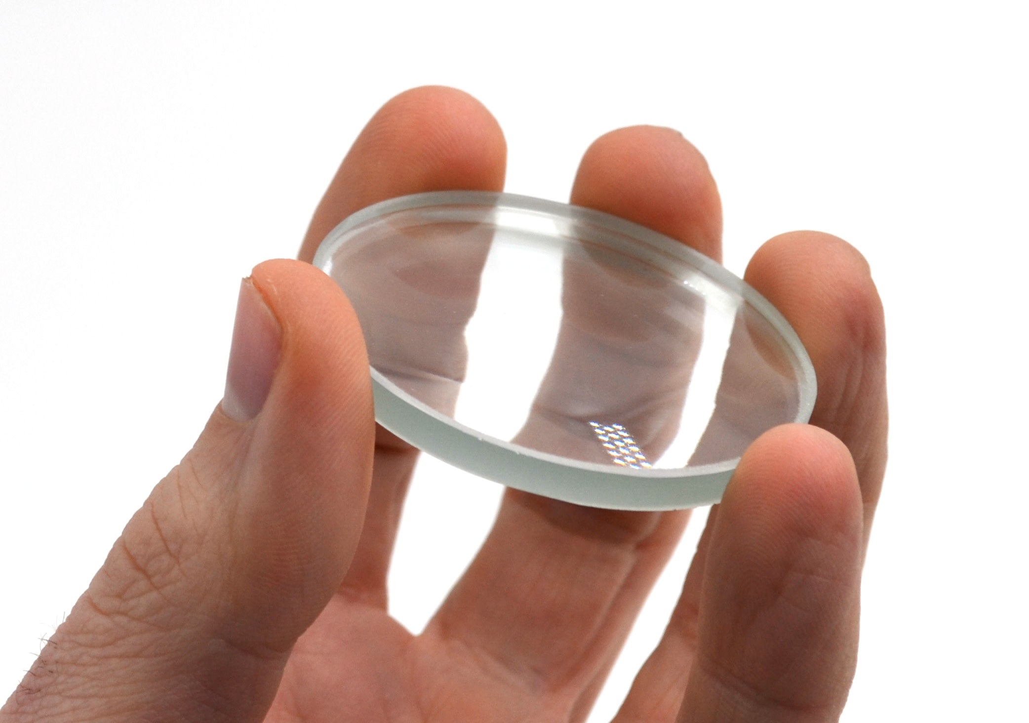 Optically Worked Double Concave Glass Lens, 50mm Diameter