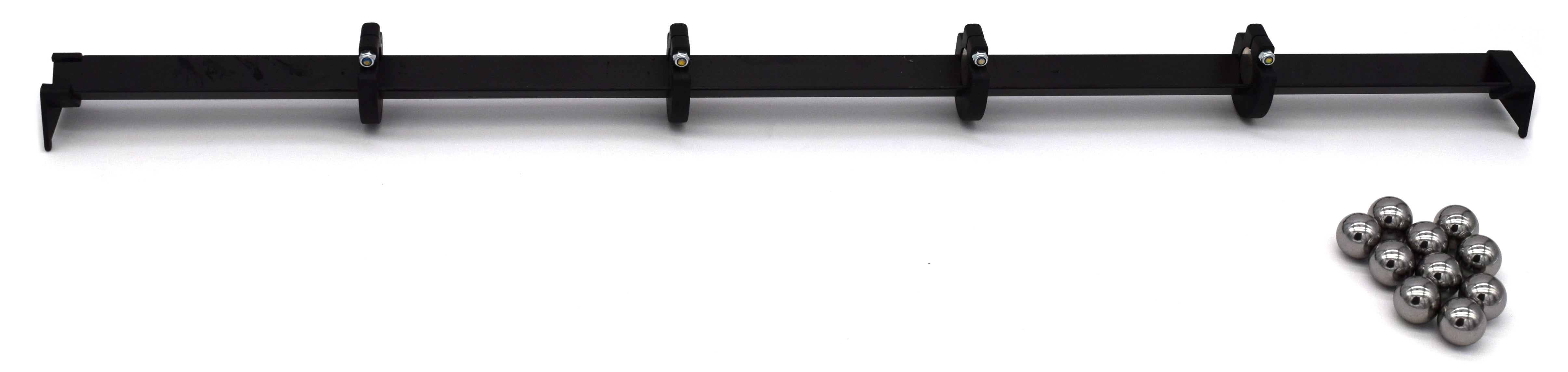 Gaussian Gun with 4 Magnets and 10 Steel Spheres