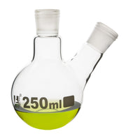 Round Bottom Two-Neck Borosilicate Glass Distillation Flask with Threaded Joints