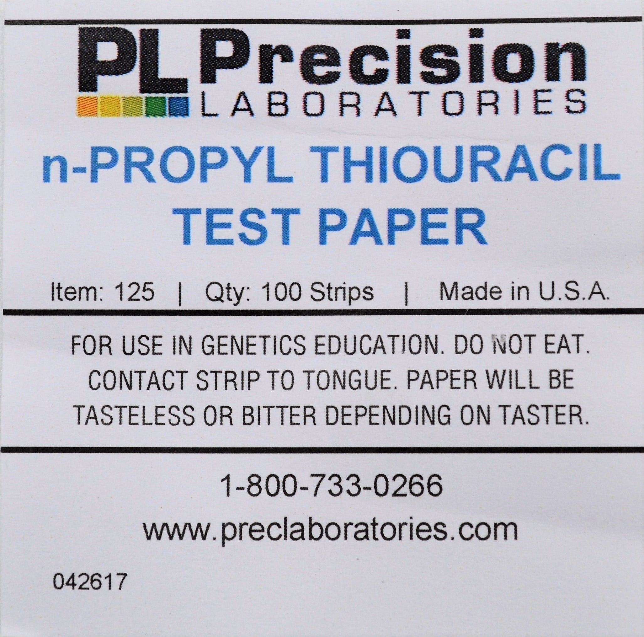 N-Propylthiouracil Genetic Taste Test Paper, 100-Strip