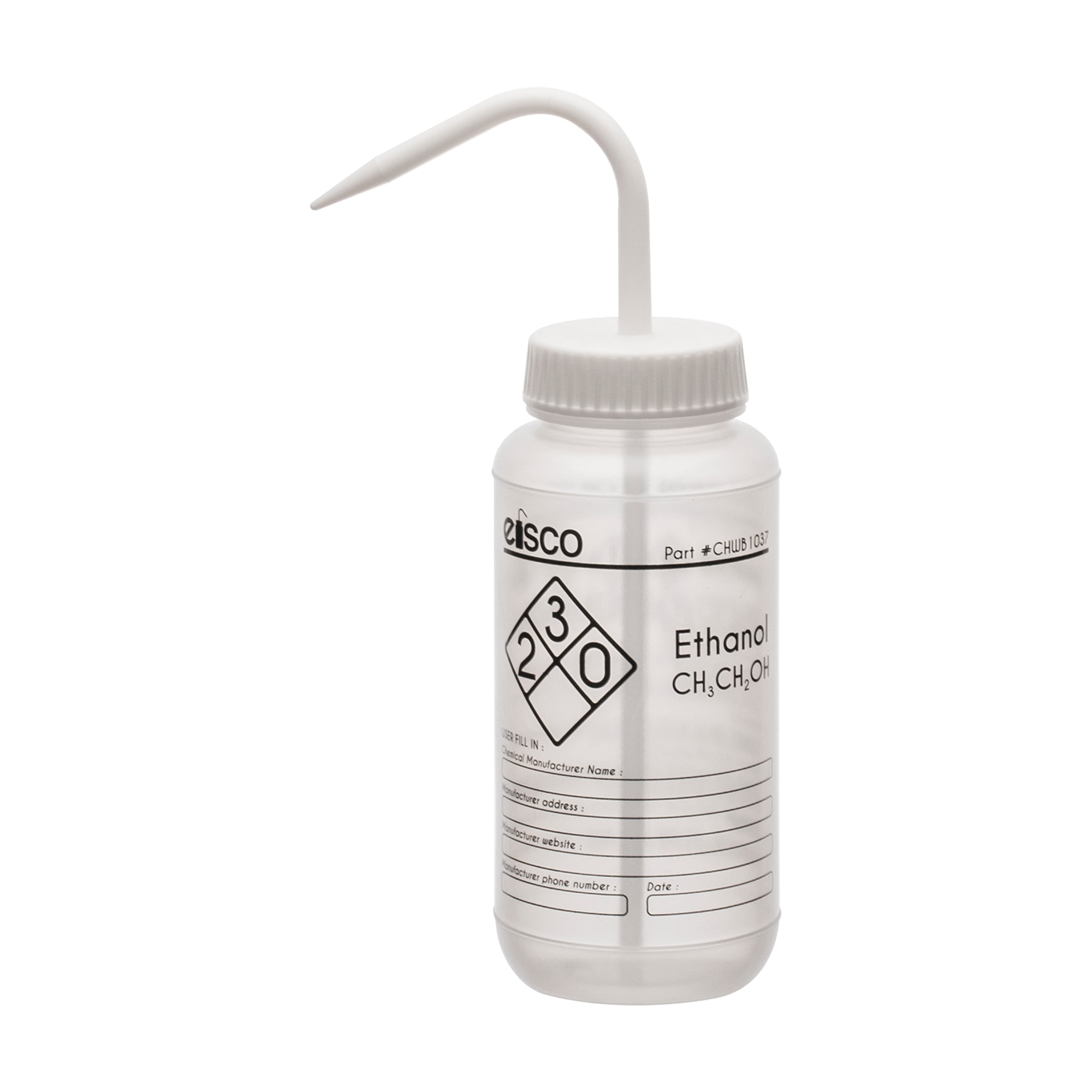 Ethanol Wash Bottle, LDPE, 1-Color Label, 500mL