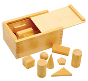 16-Piece Wooden Geometric Shapes Set with Storage Case