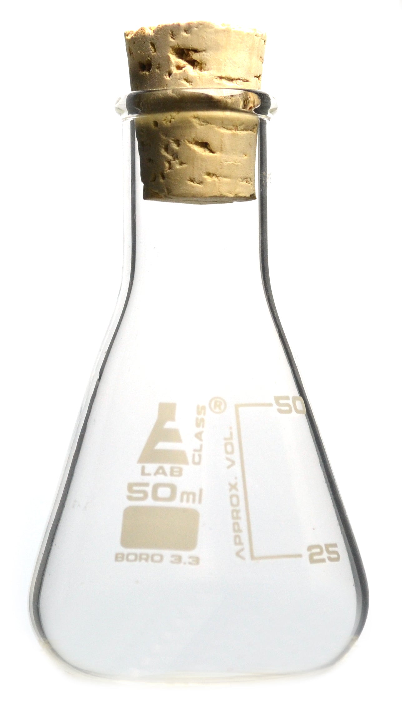 Borosilicate Glass Boiling Flask with Cork Stopper