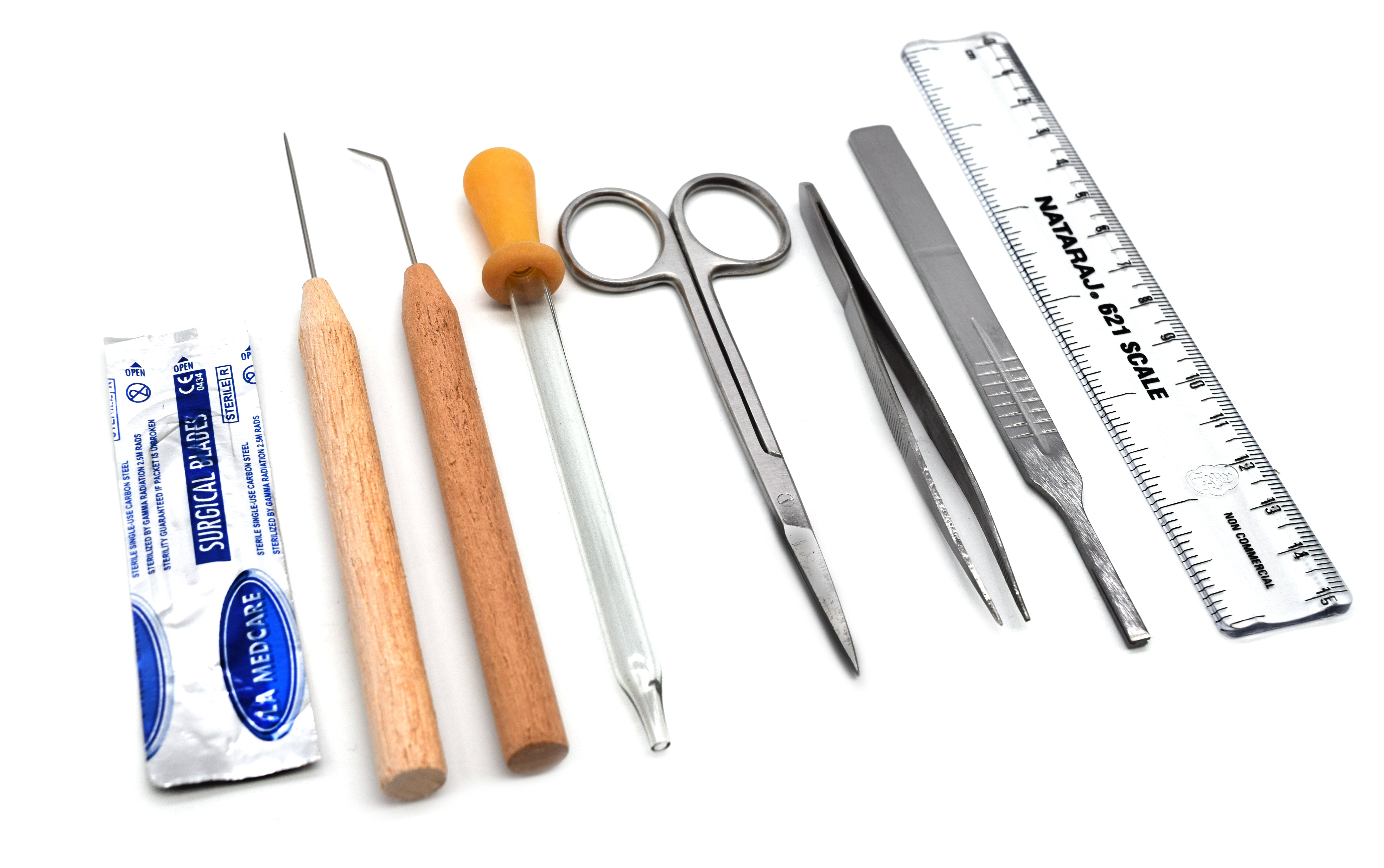 7-Piece Economy Dissection Kit, Stainless Steel with Leather Case