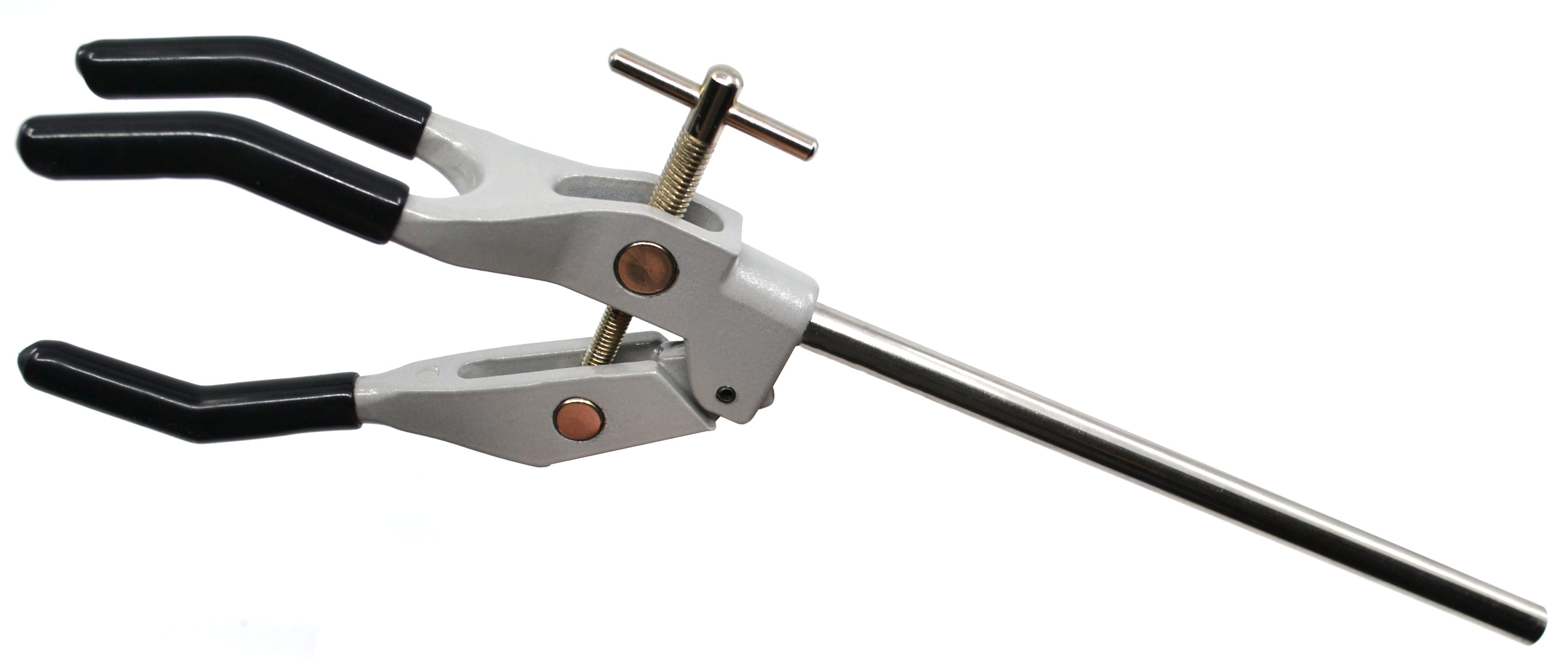 3-Prong Rubber-Coated Clamp, 4.5" Capacity, 10.5" Length