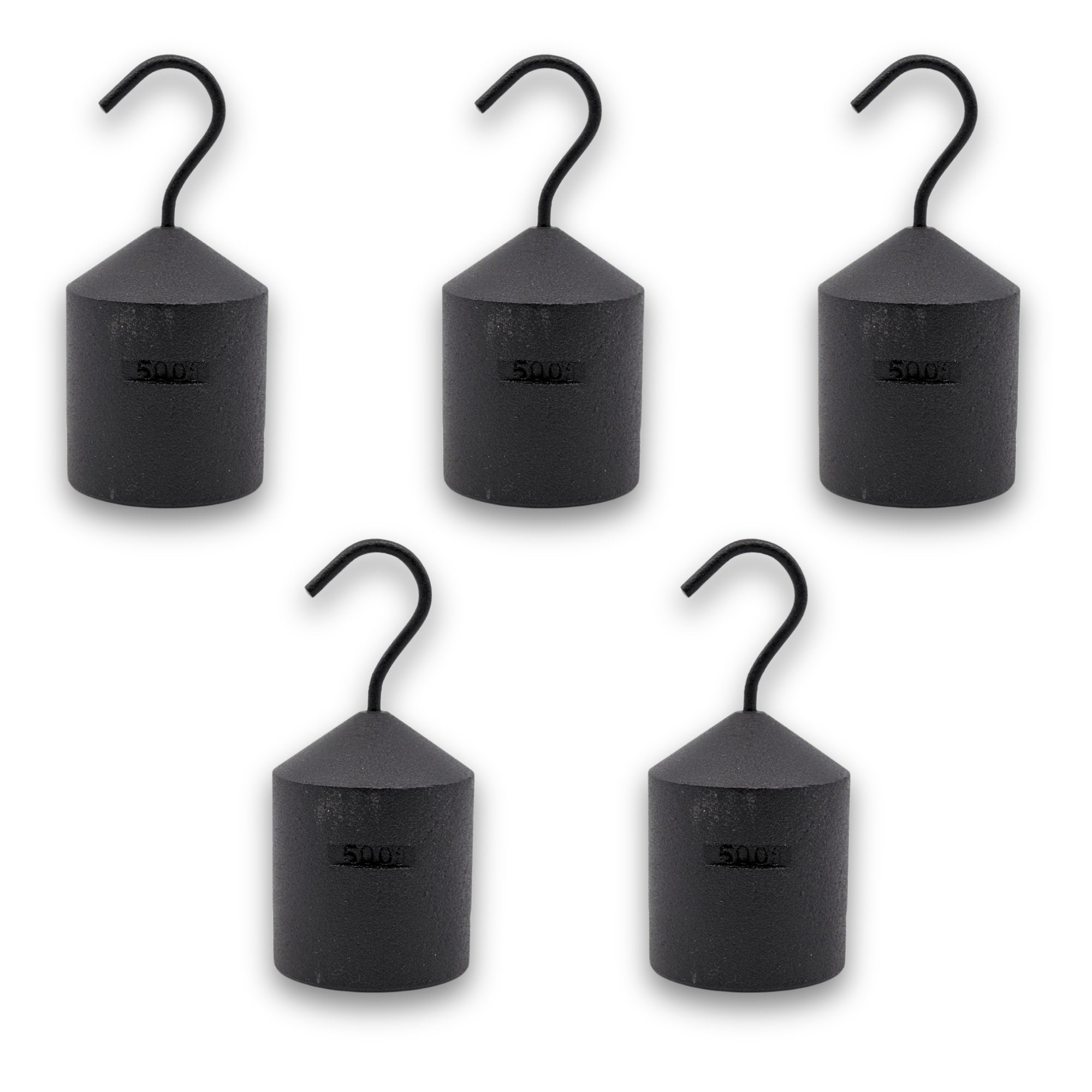 Iron Cylindrical Hooked Weight, 5-Pack