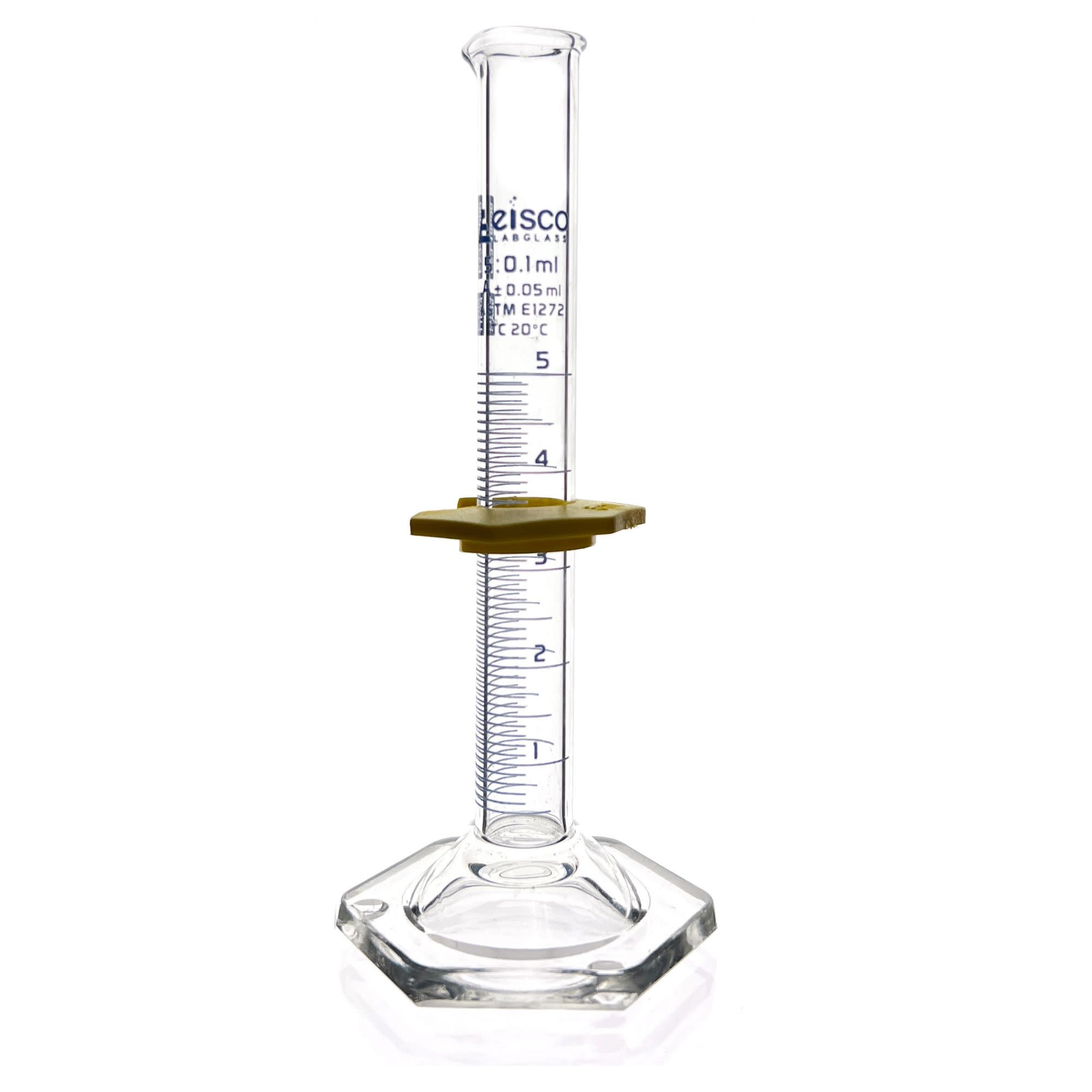 ASTM Class A Borosilicate Glass Graduated Cylinder with Individual Certificate, Blue Graduations