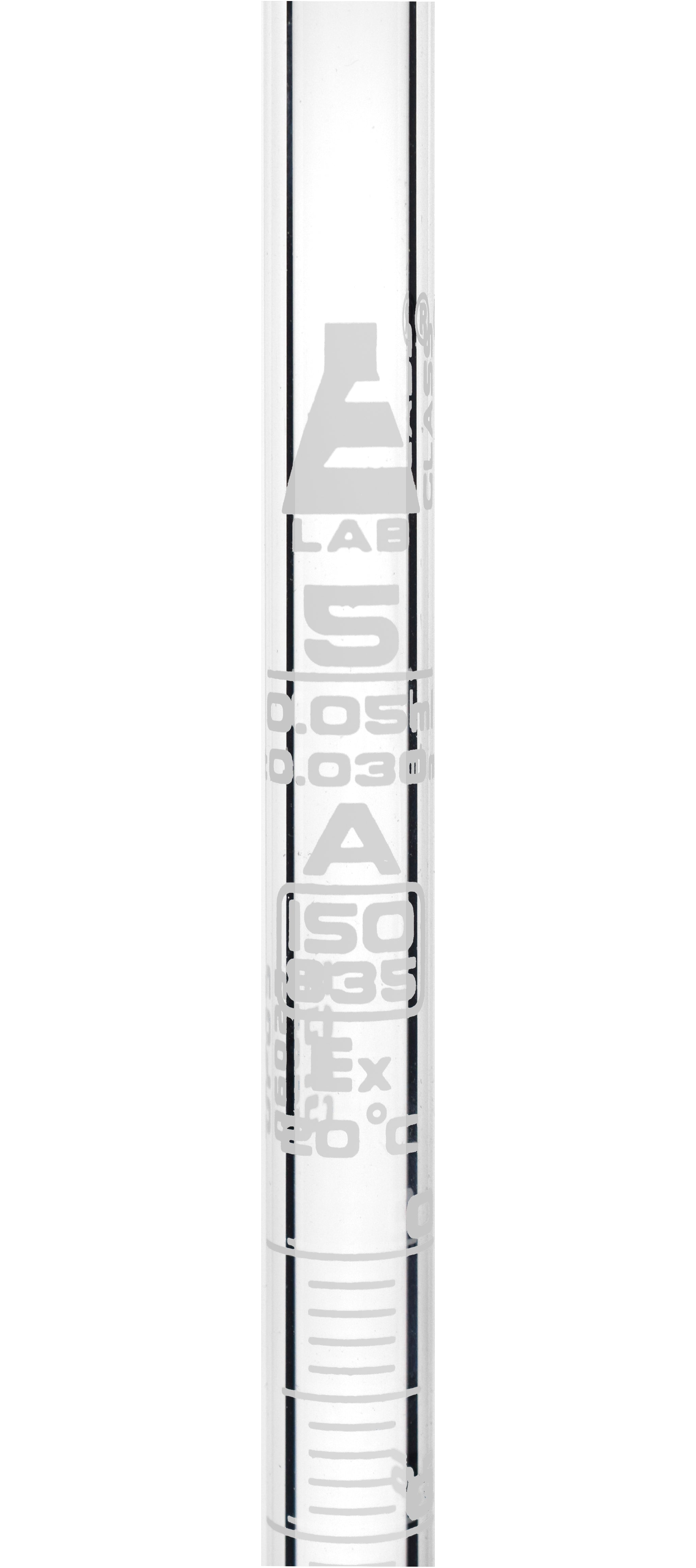 Class A Serological Pipette, 5mL, White Graduations, Borosilicate Glass