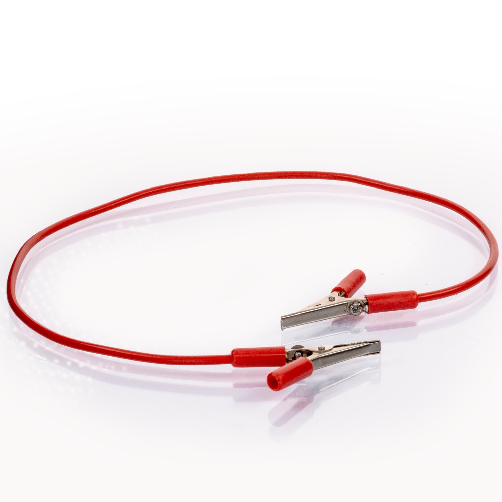 500mm Connecting Lead with Crocodile Clips Both Ends, Red, 4mm Plug