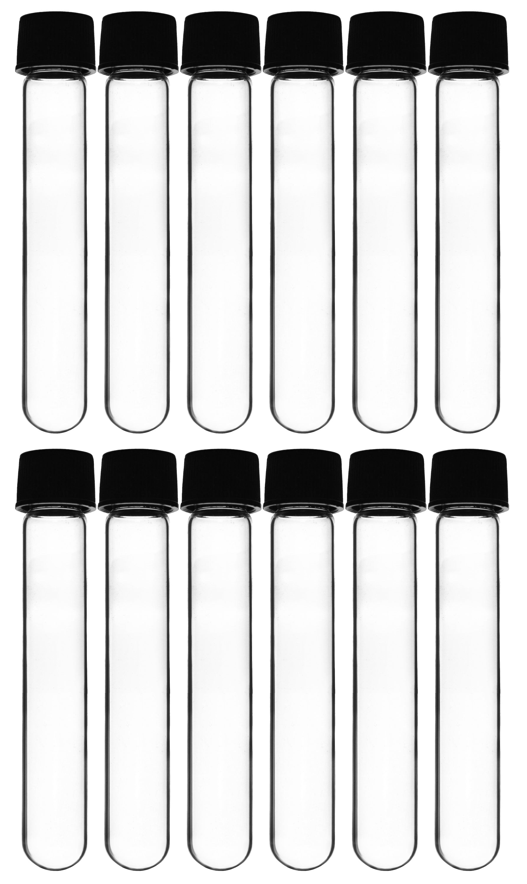 Round Bottom Borosilicate Glass Test Tube with Bakelite Screw Cap, 30mL