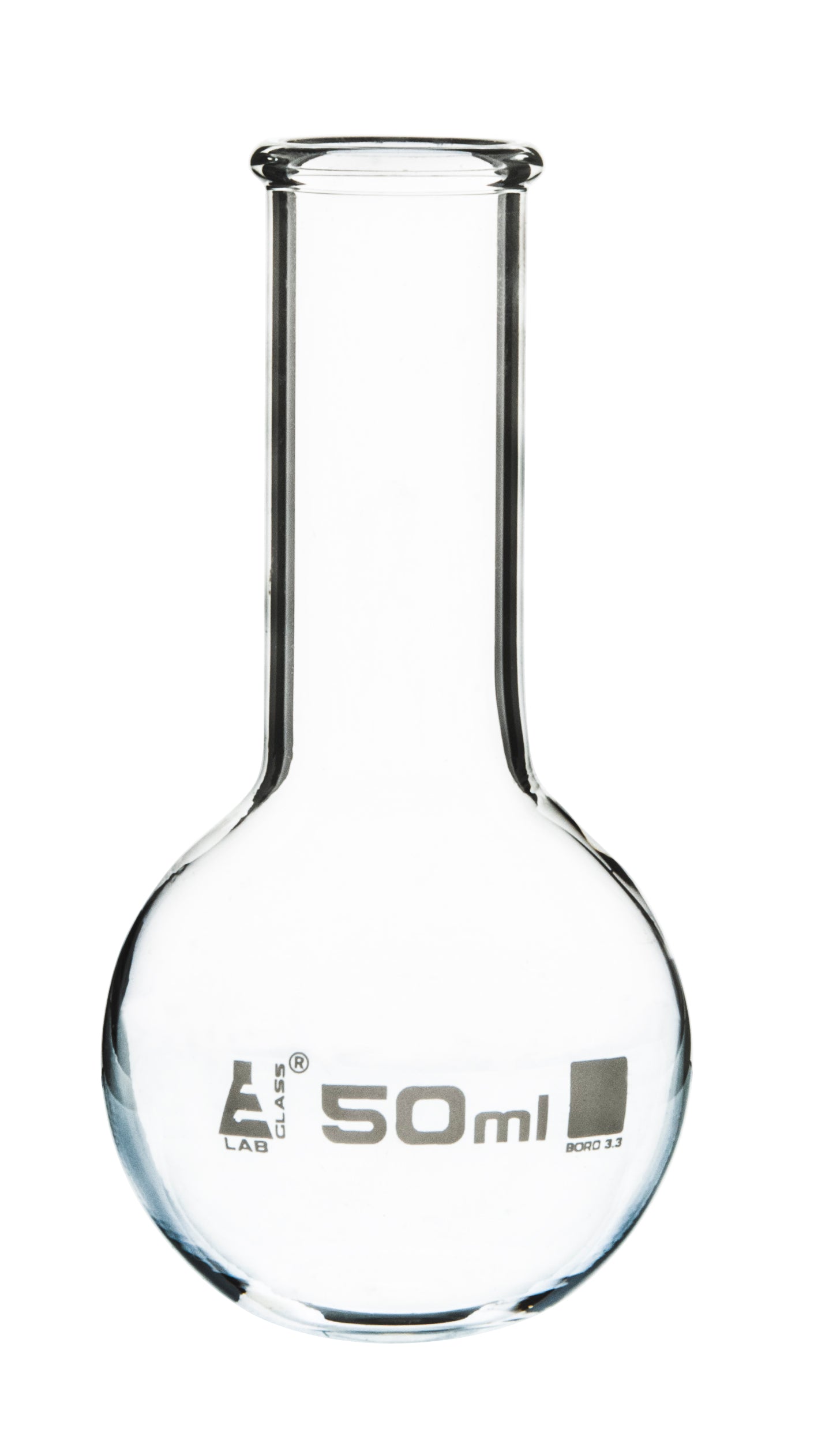 Narrow Neck Flat Bottom Borosilicate Glass Boiling Flask