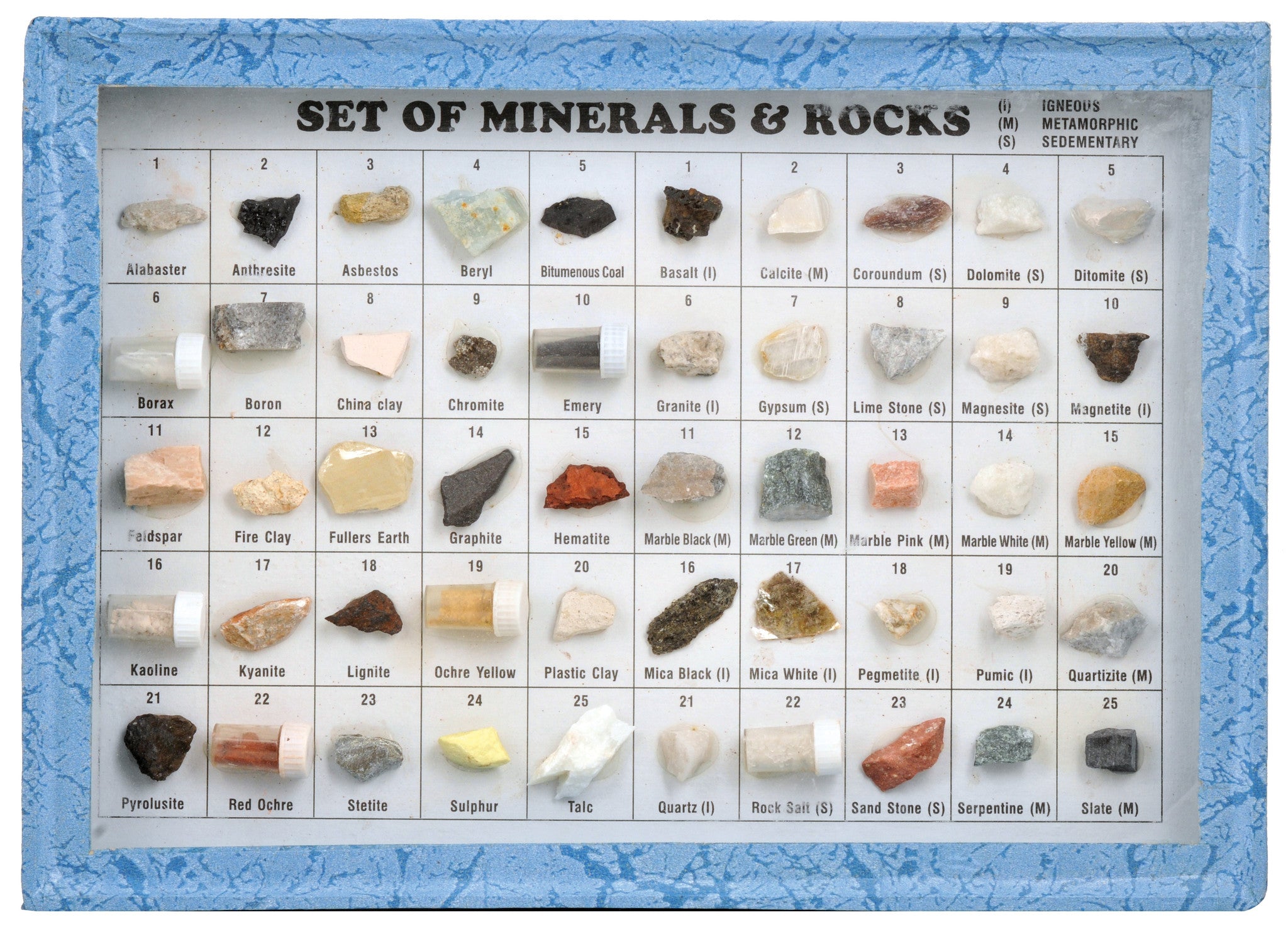 Set of 25 Rocks & Minerals, Cardboard Box – The Lab Stockroom