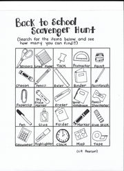 Back to School Scavenger Hunt - Printable Coloring Page - Educational & Teaching Resource
