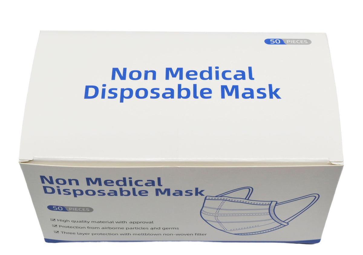 Lab Disposable Mask Disposable Face Masks, 50/PK - 3-Ply, Nonwoven Fabric - hBARSCI – The ...