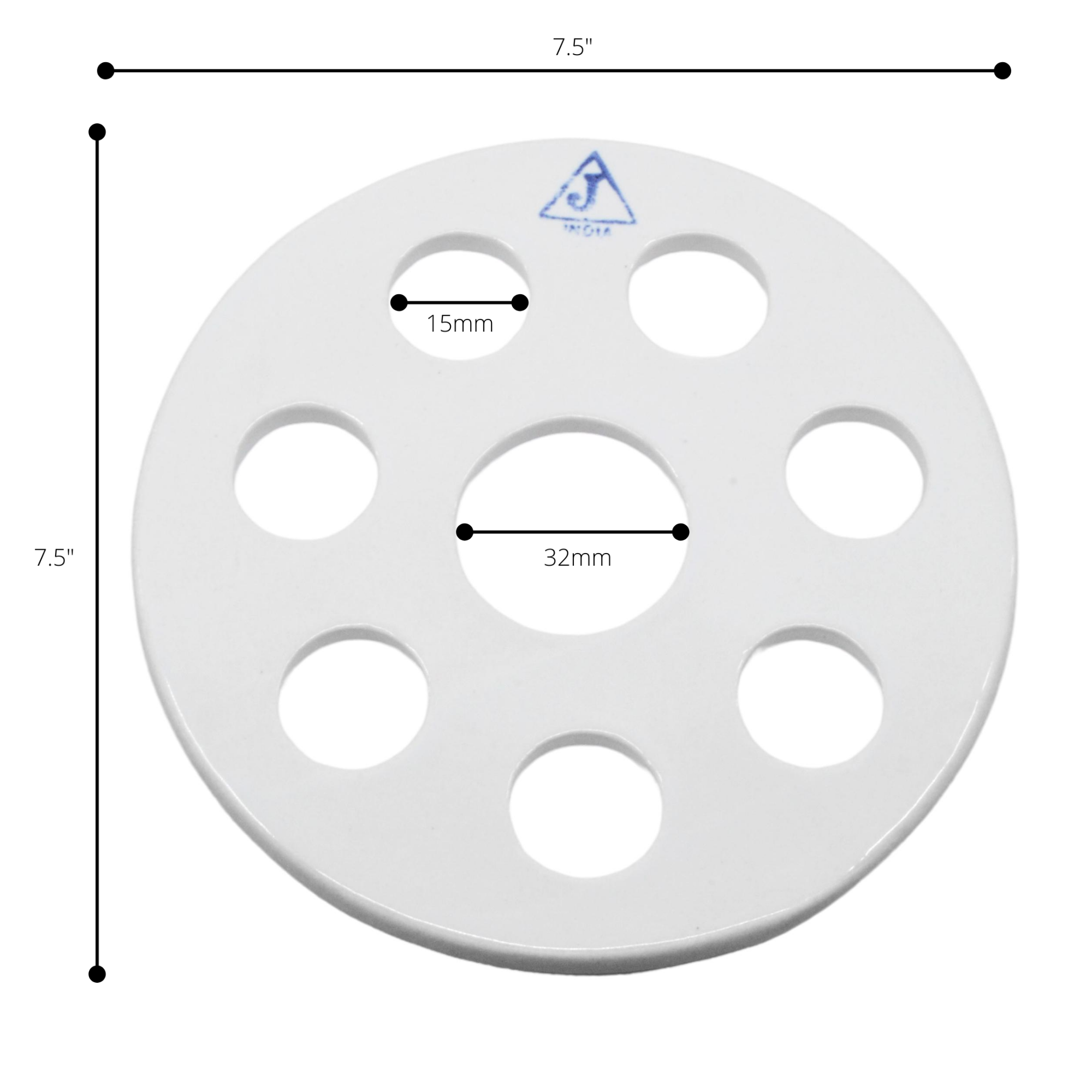 Perforated Porcelain Vacuum Desiccator Plate for 20cm Desiccator, 7.5"