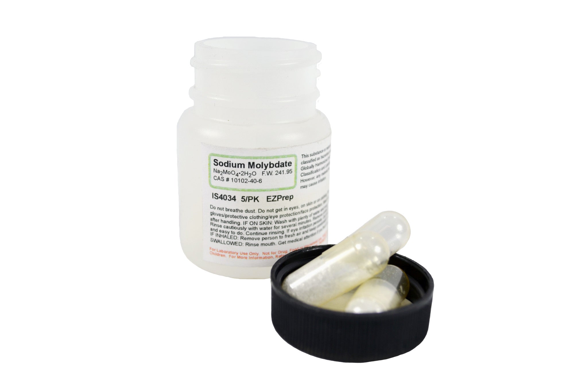 Sodium Molybdate: EZ-Prep - 5 Capsules - Makes 250ml of 0.1M Solution