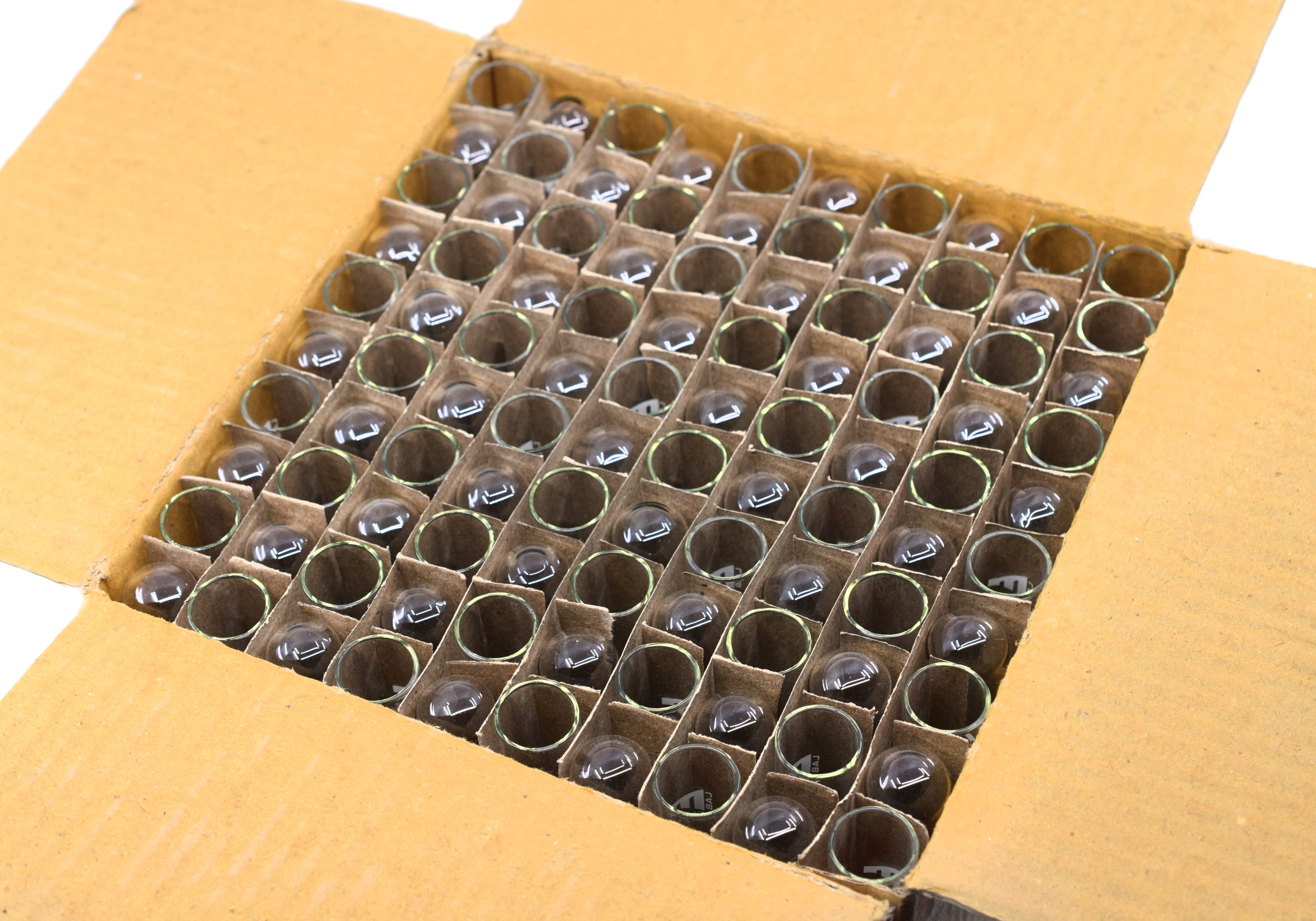 50-Pack Rimless Light-Wall Test Tubes with Marking Spot, 50mL, 24 x 150mm, Borosilicate Glass