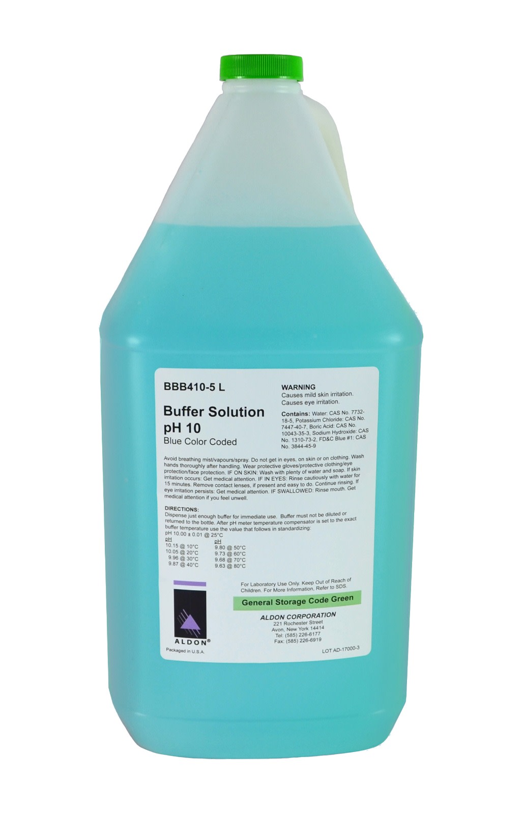 Blue pH 10.00 Standard Buffer Solution, 5L