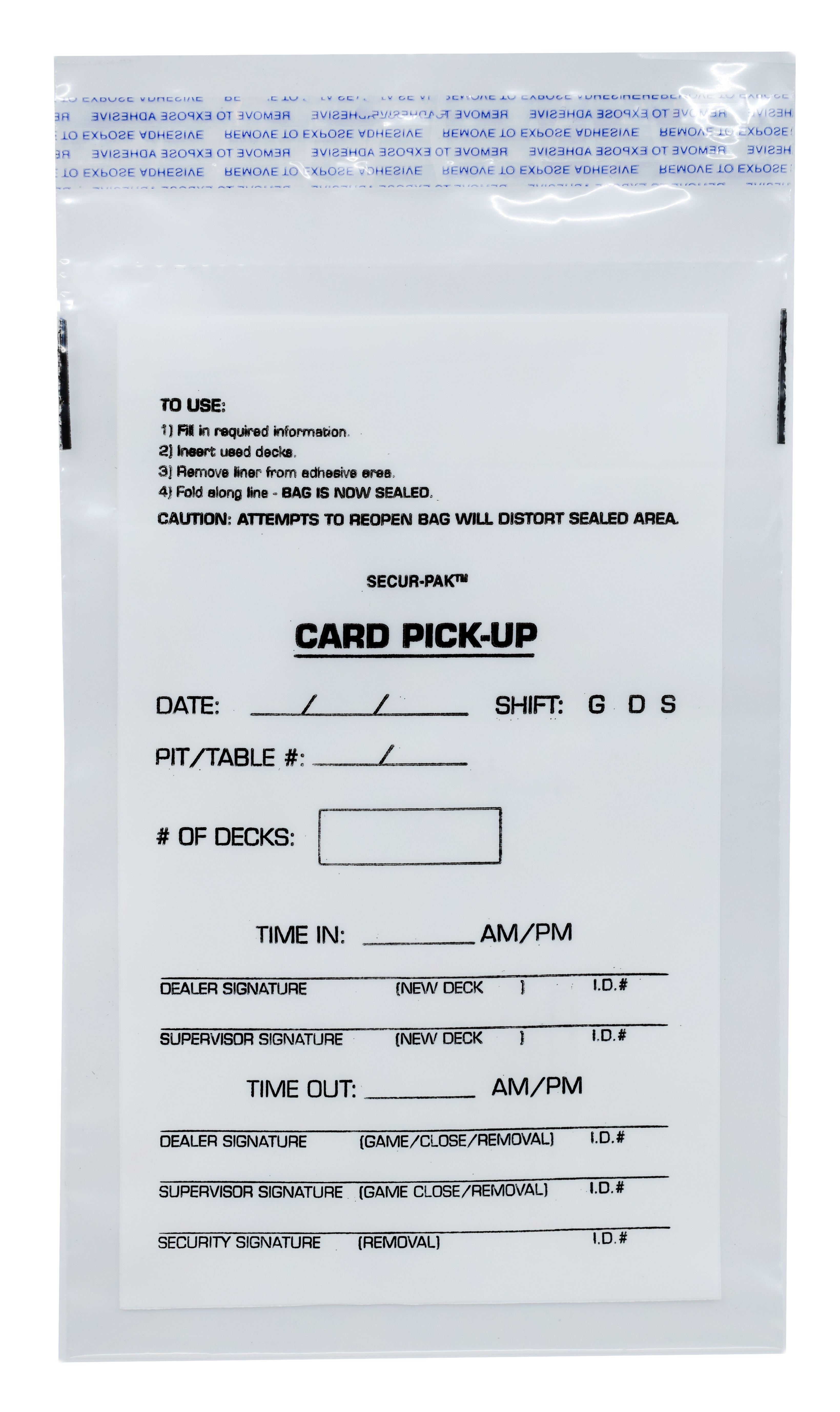Tamper-Evident Card Deck Pickup Bags, 6 x 9", 100-Pack