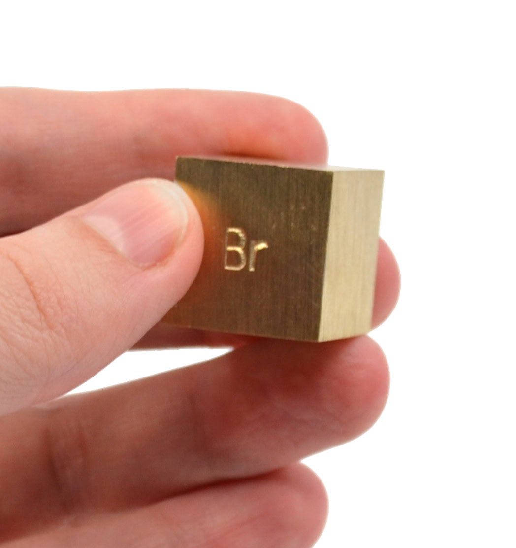 20mm Brass Density Cube with Element Stamp