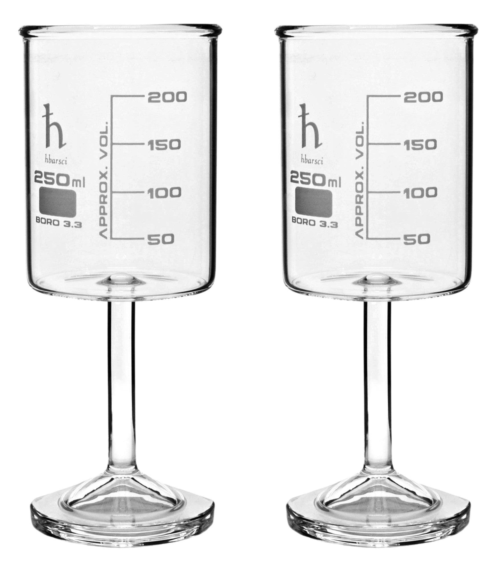 Handmade Borosilicate Glass Beaker Wine Glass, 250mL