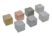 7-Metal Density Cubes Set, 20mm (Brass, Lead, Iron, Copper, Aluminum, Zinc, Tin)