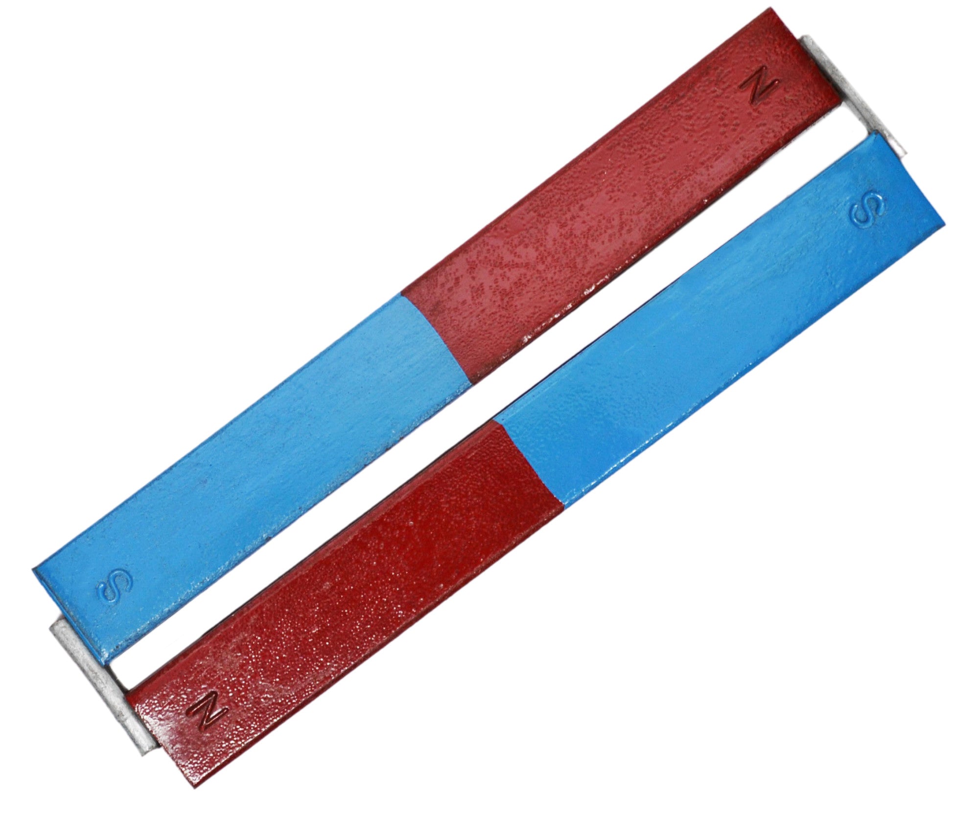 Chrome Steel Bar Magnet with Keepers, 6", 2-Pack