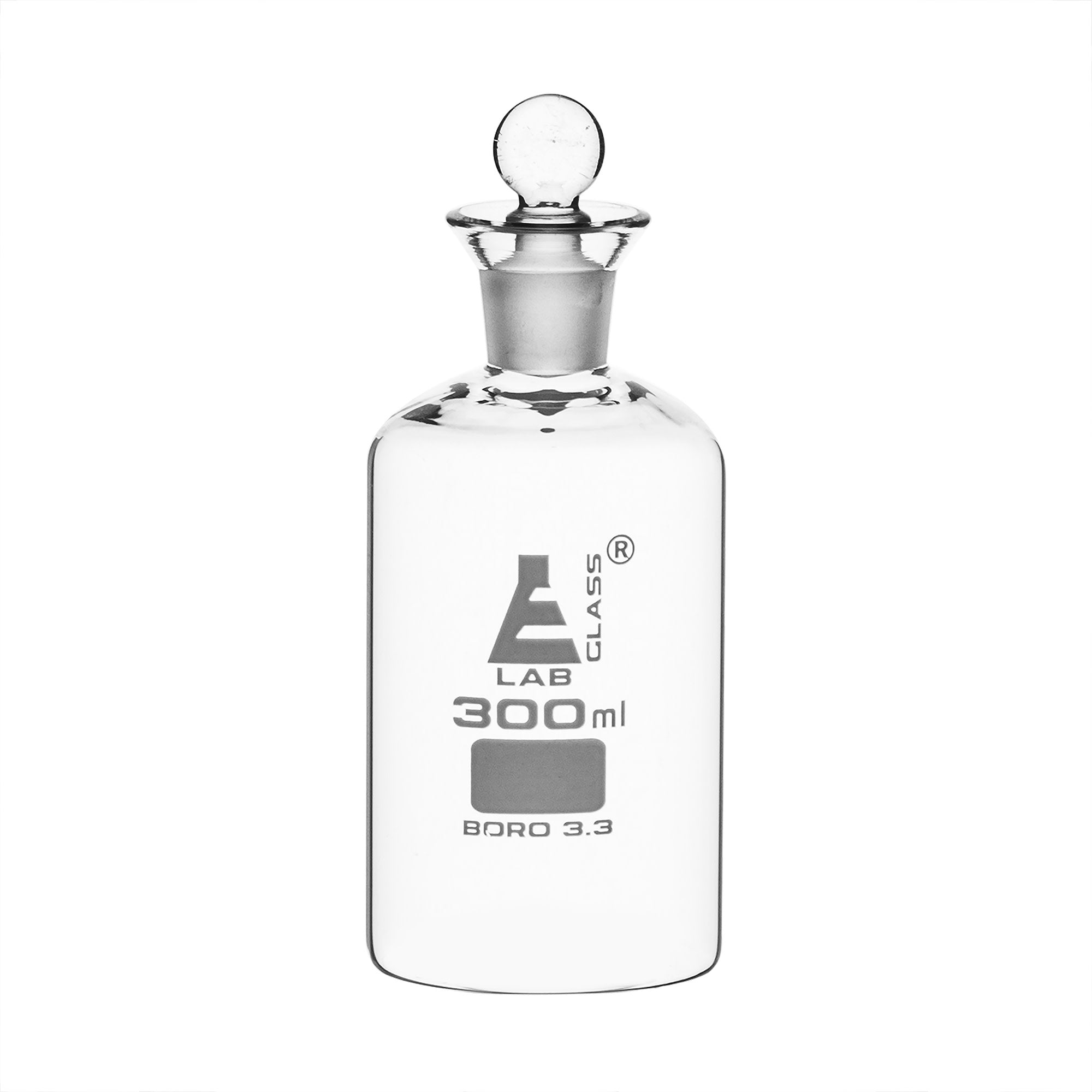 B.O.D. Bottle with Glass Pennyhead Stopper, 300mL, Borosilicate Glass